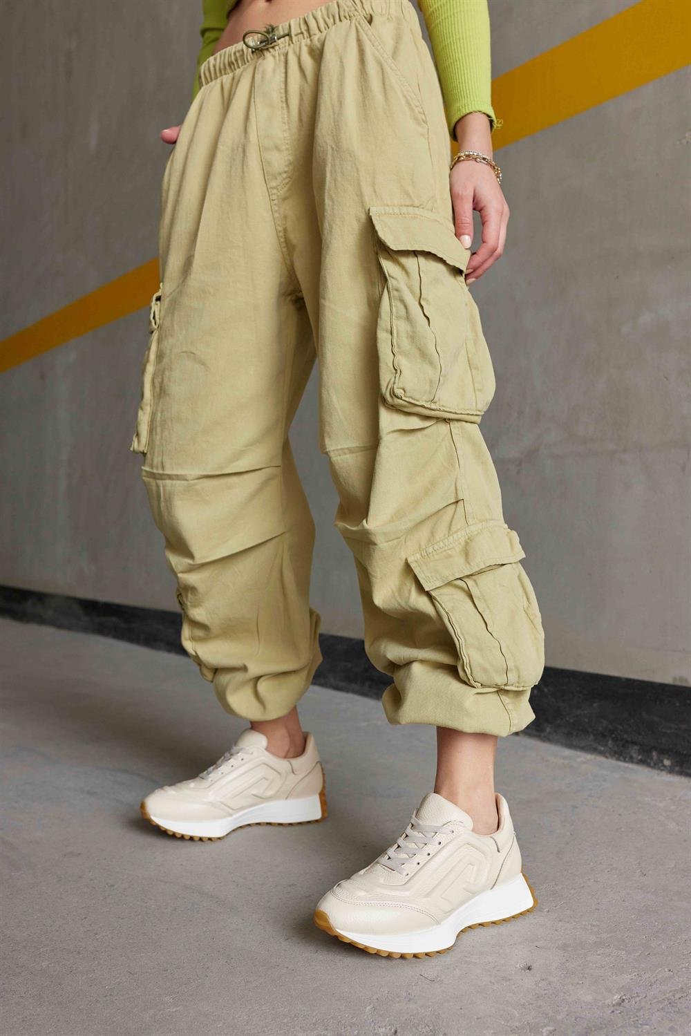 Hello Bej Hakiki Deri Kadın Sneaker