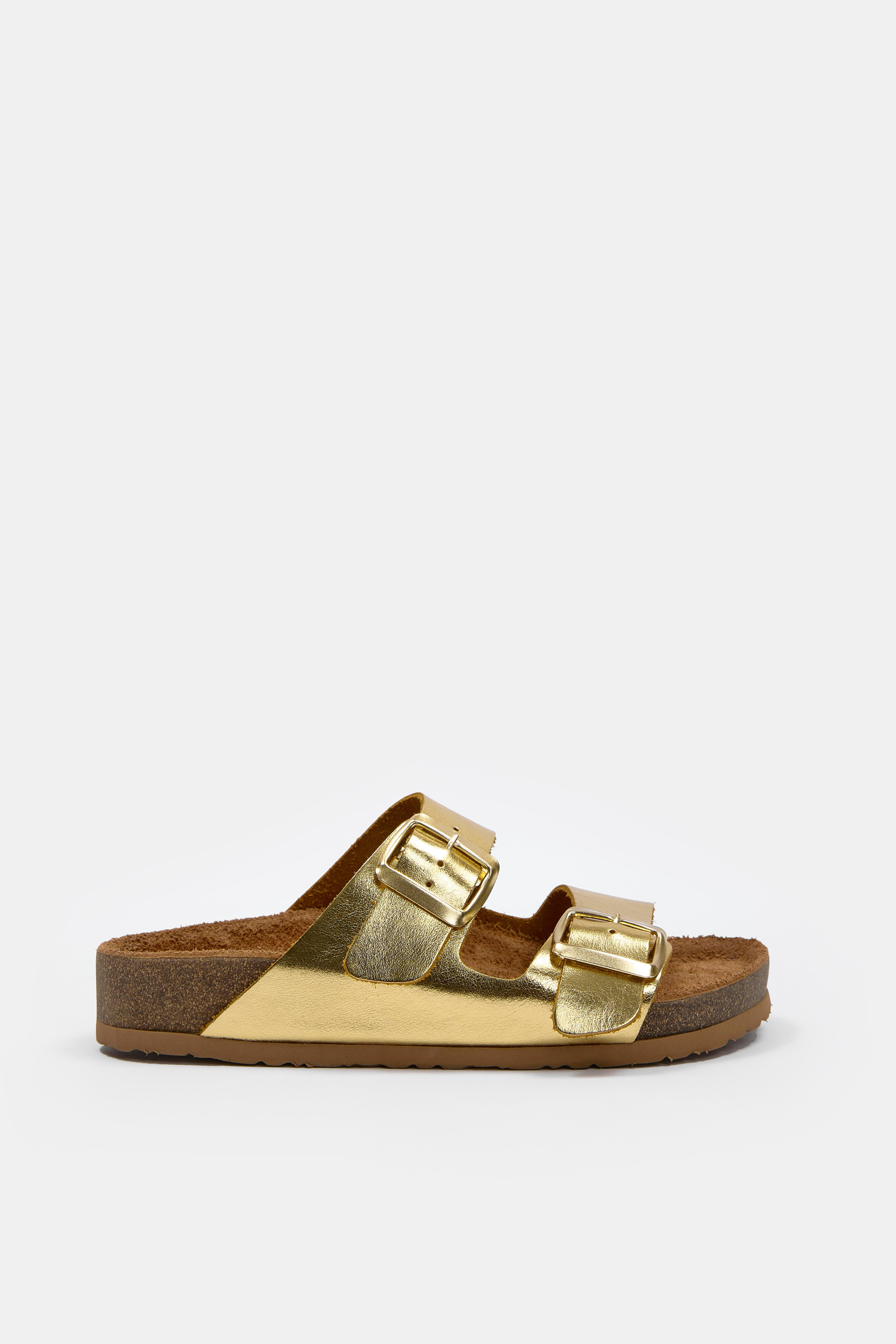 Helosa Altın Hakiki Deri Kadın Terlik