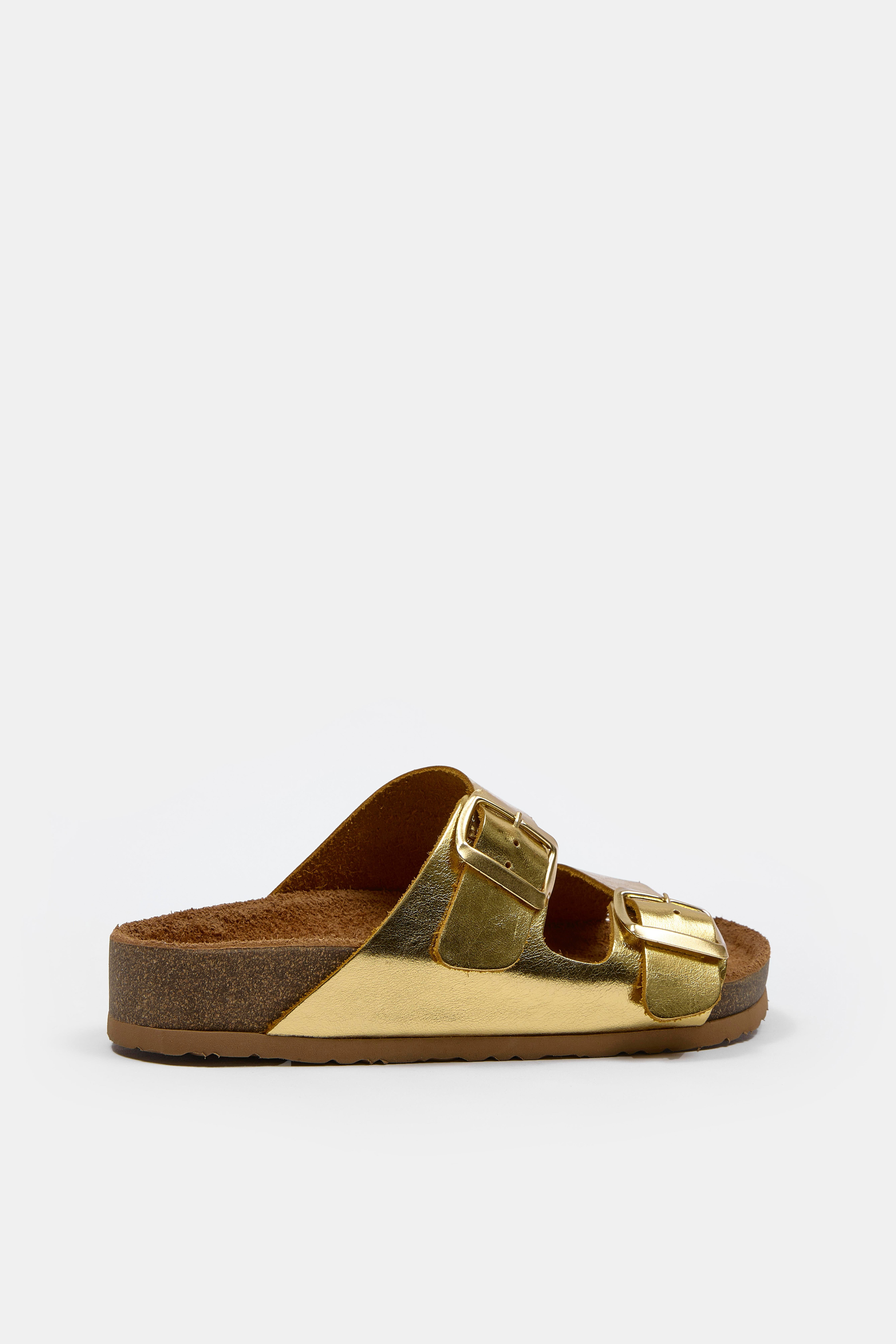 Helosa Altın Hakiki Deri Kadın Terlik