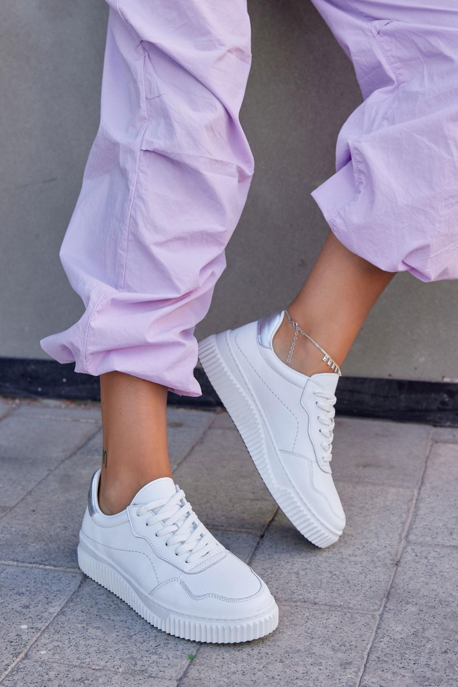 Ibiza Beyaz Hakiki Deri Kadın Sneaker