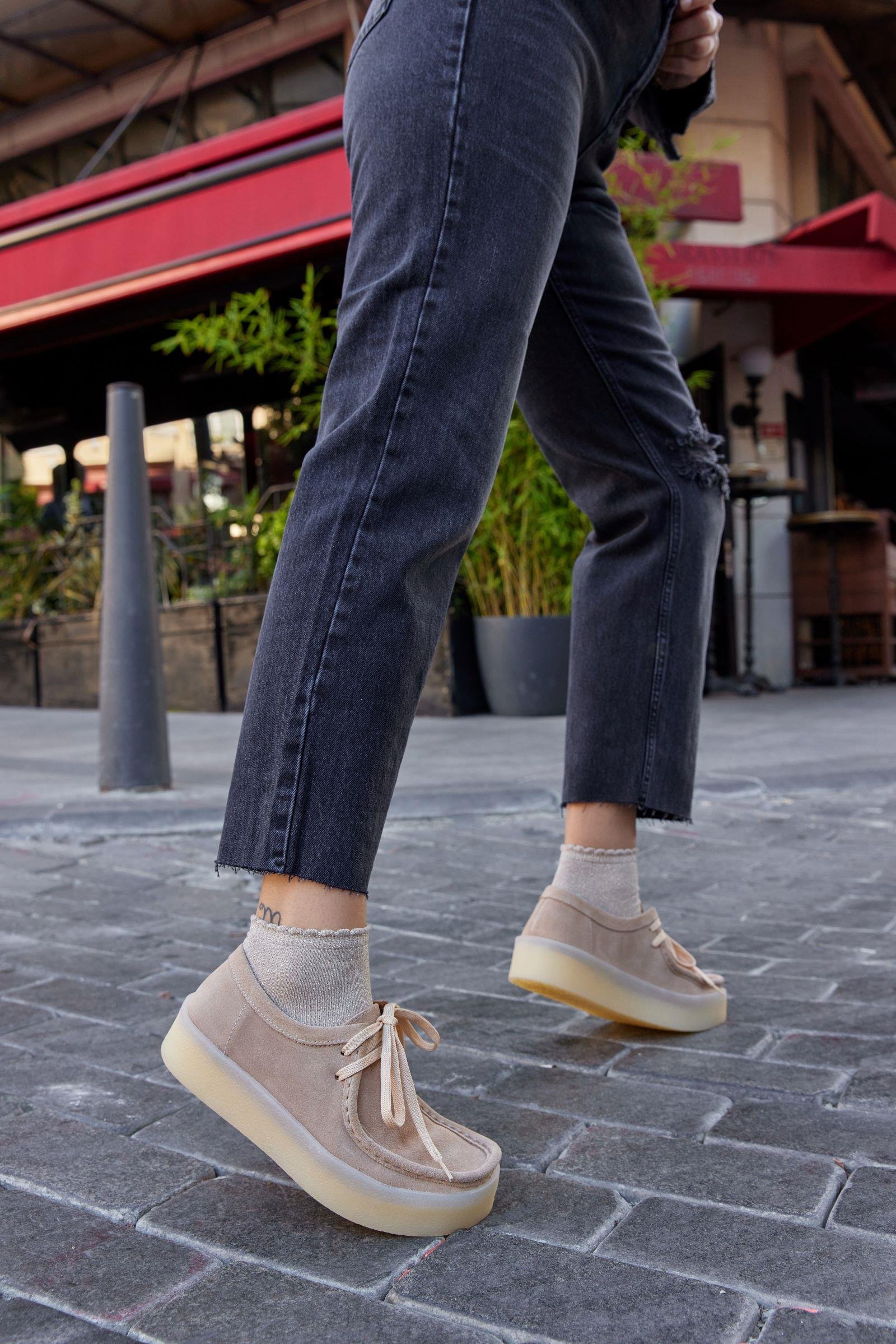 James Bisküvi Hakiki Deri Bağcıklı Kadın Ayakkabı