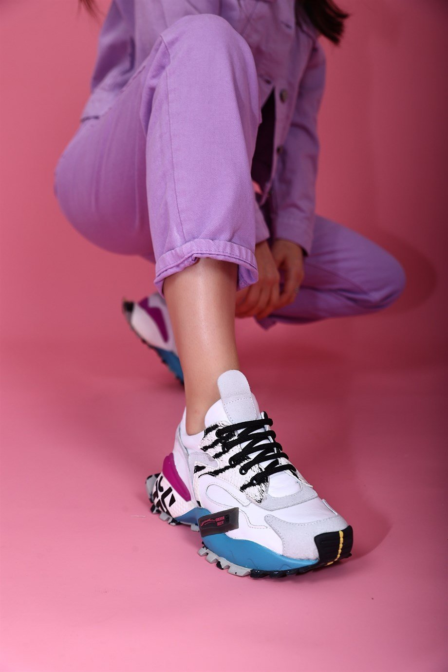 Janda Beyaz Hakiki Deri Kadın Sneakers