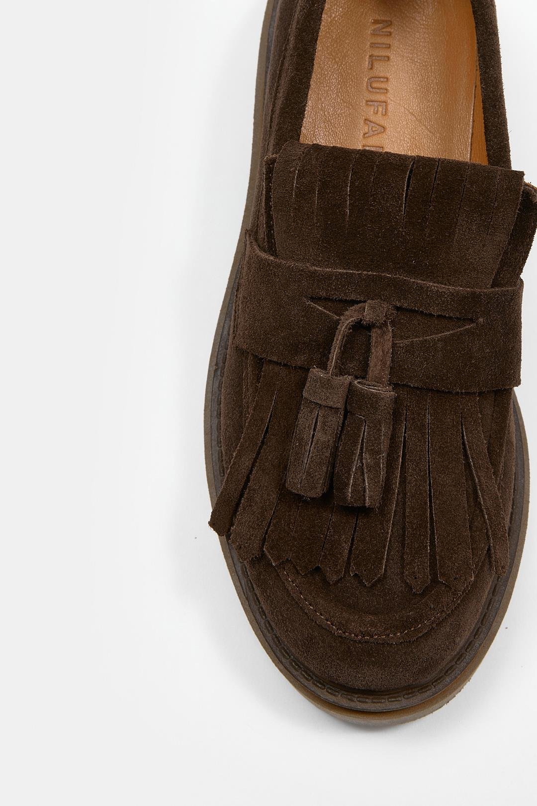 Jeremy Acı Kahve Süet Hakiki Deri Kadın Loafer