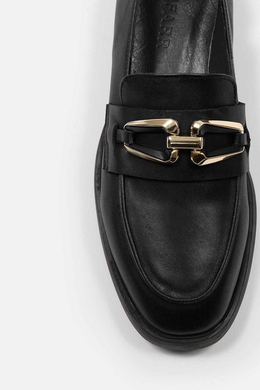 Jimena Siyah Hakiki Deri Kadın Loafer