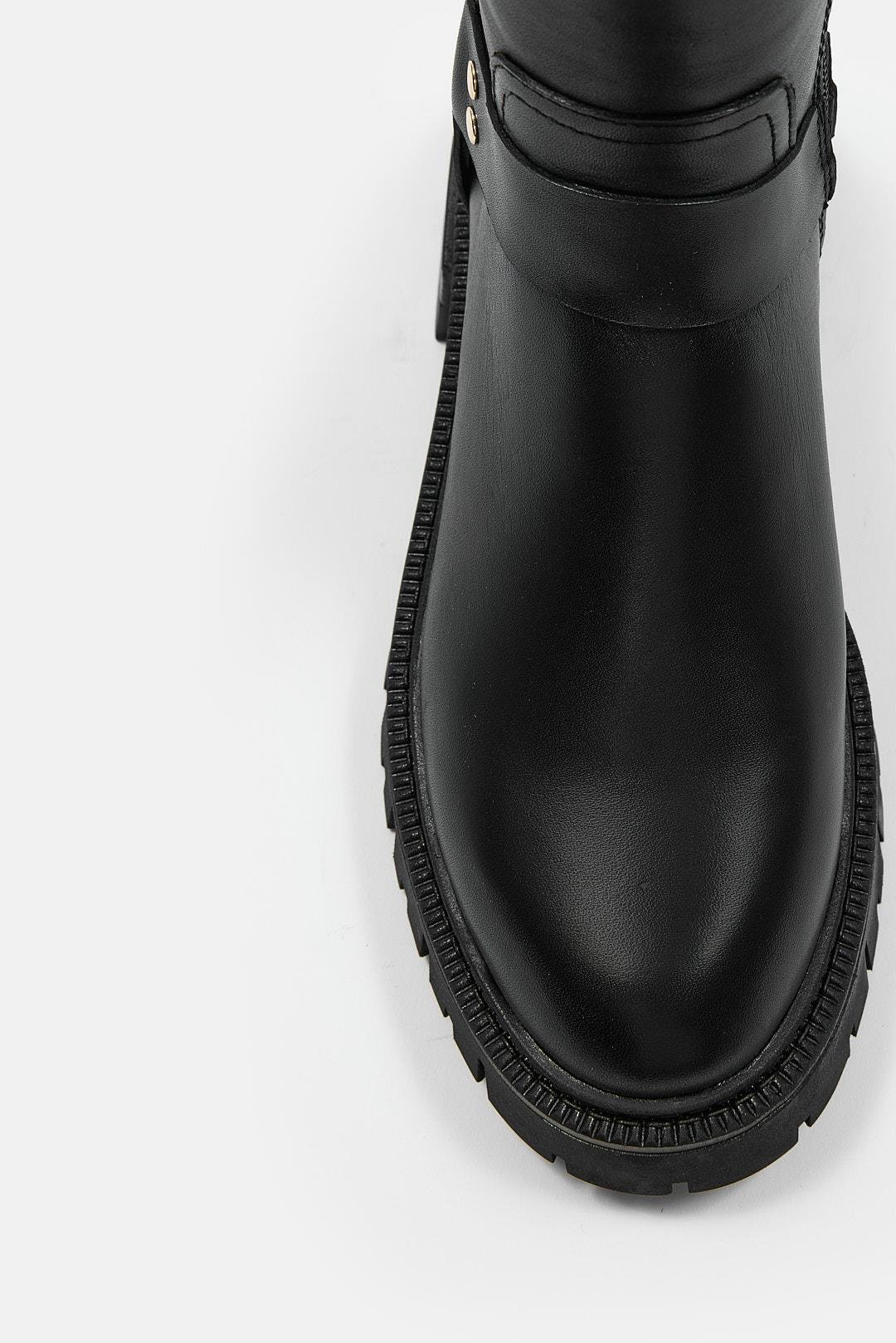 Johanna Siyah Hakiki Deri Kadın Çizme