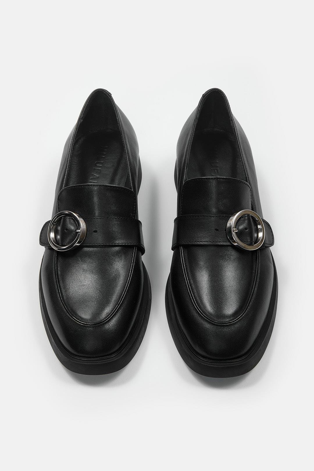 Joos Siyah Hakiki Deri Kadın Loafer