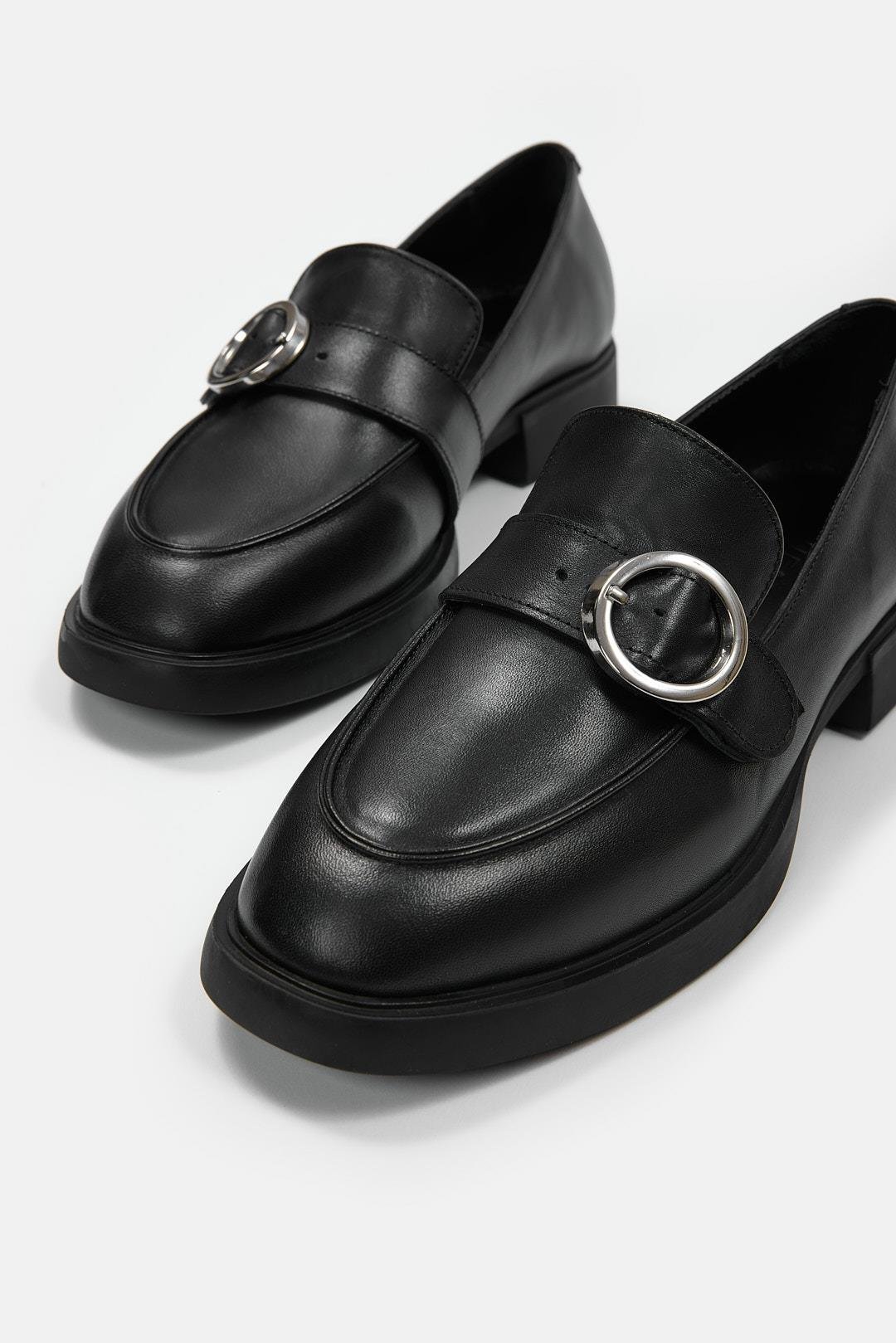 Joos Siyah Hakiki Deri Kadın Loafer