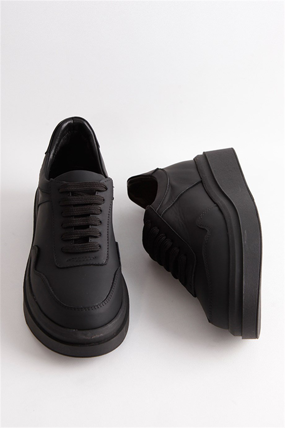 Jora Siyah Deri Kadın Sneaker