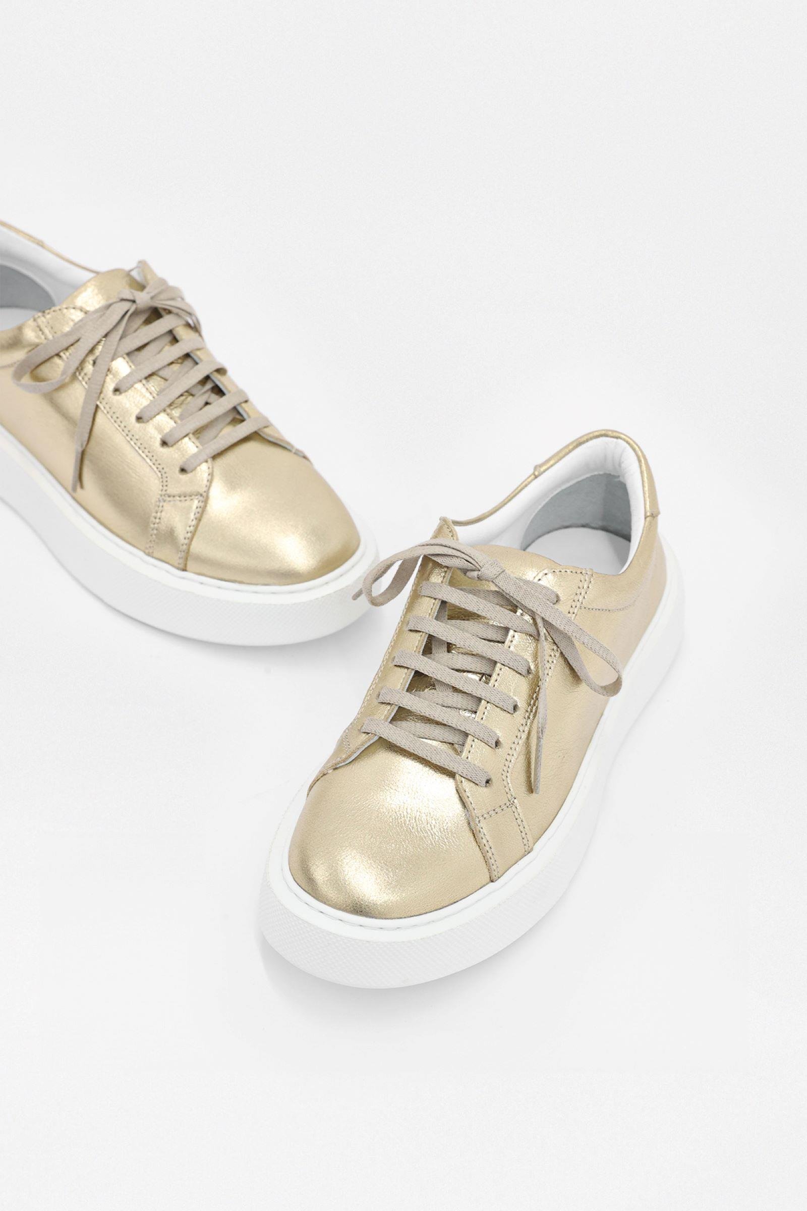 Julia Gold Hakiki Deri Kadın Sneaker