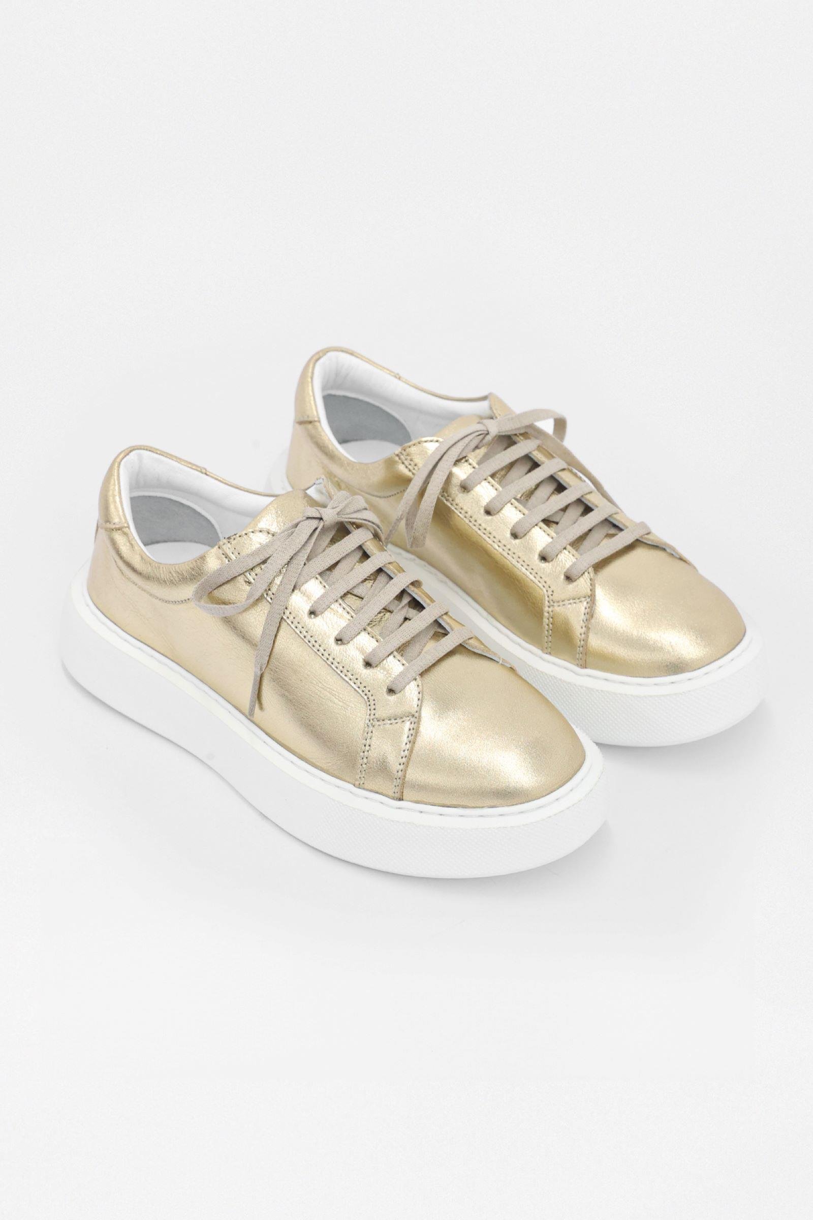 Julia Gold Hakiki Deri Kadın Sneaker