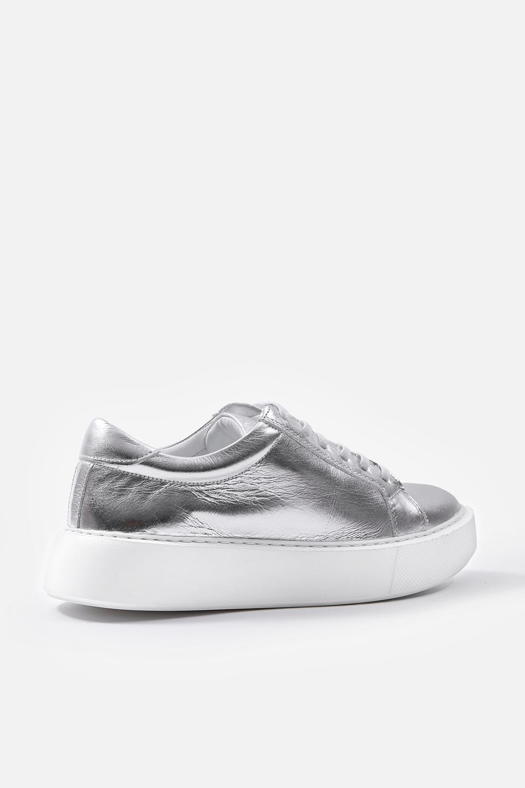 Julia Silver Genuine Leather Women's Sneakers