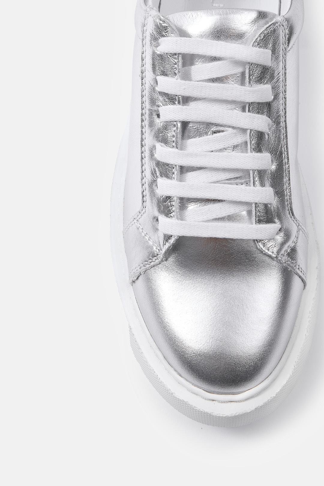 Julia Silver Genuine Leather Women's Sneakers