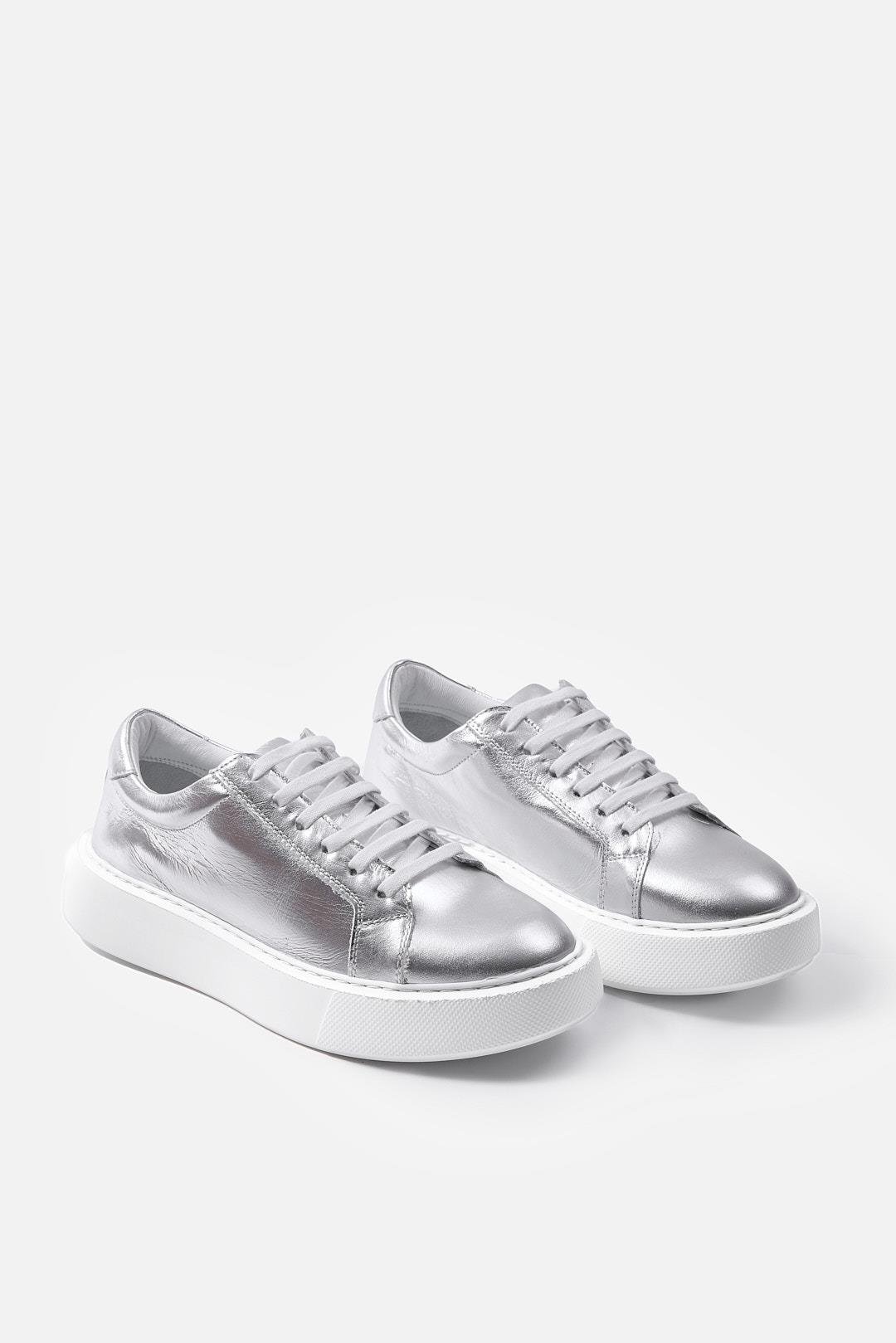 Julia Silver Genuine Leather Women's Sneakers