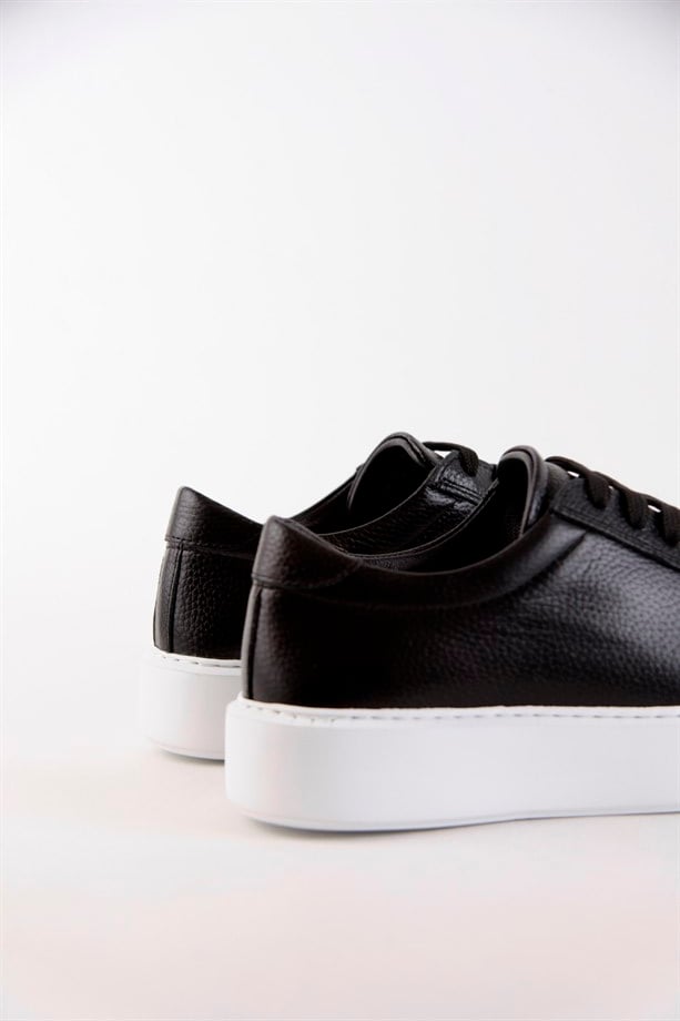 Julia Siyah Hakiki Deri Kadın Sneaker