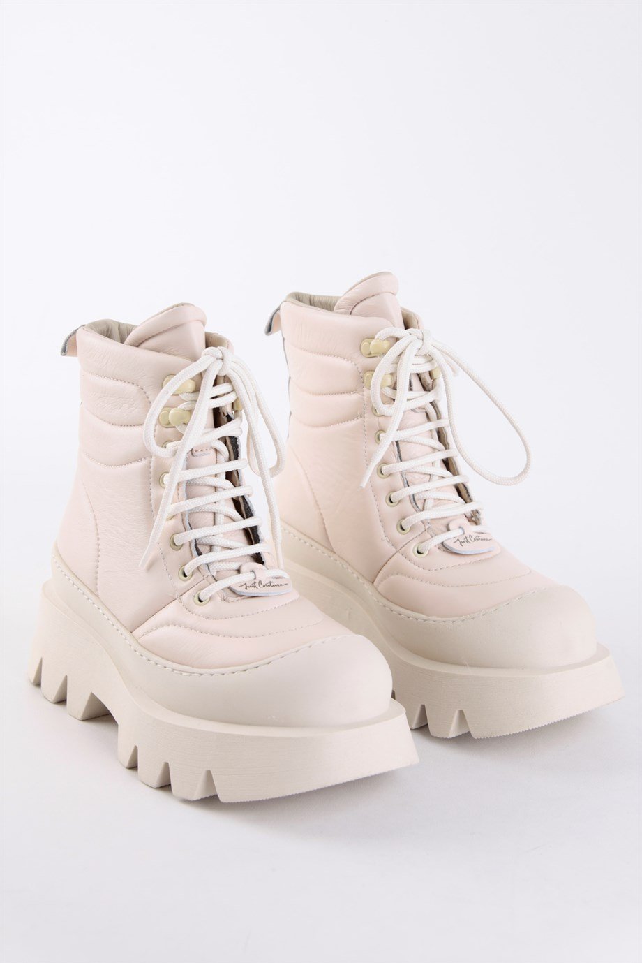 Just Bej Hakiki Deri Kalın Tabanlı Kadın Bot