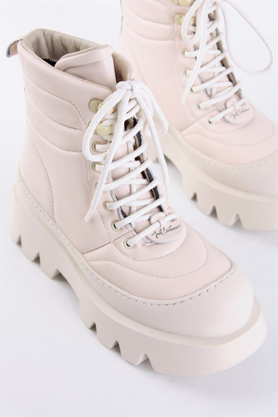 Just Bej Hakiki Deri Kalın Tabanlı Kadın Bot