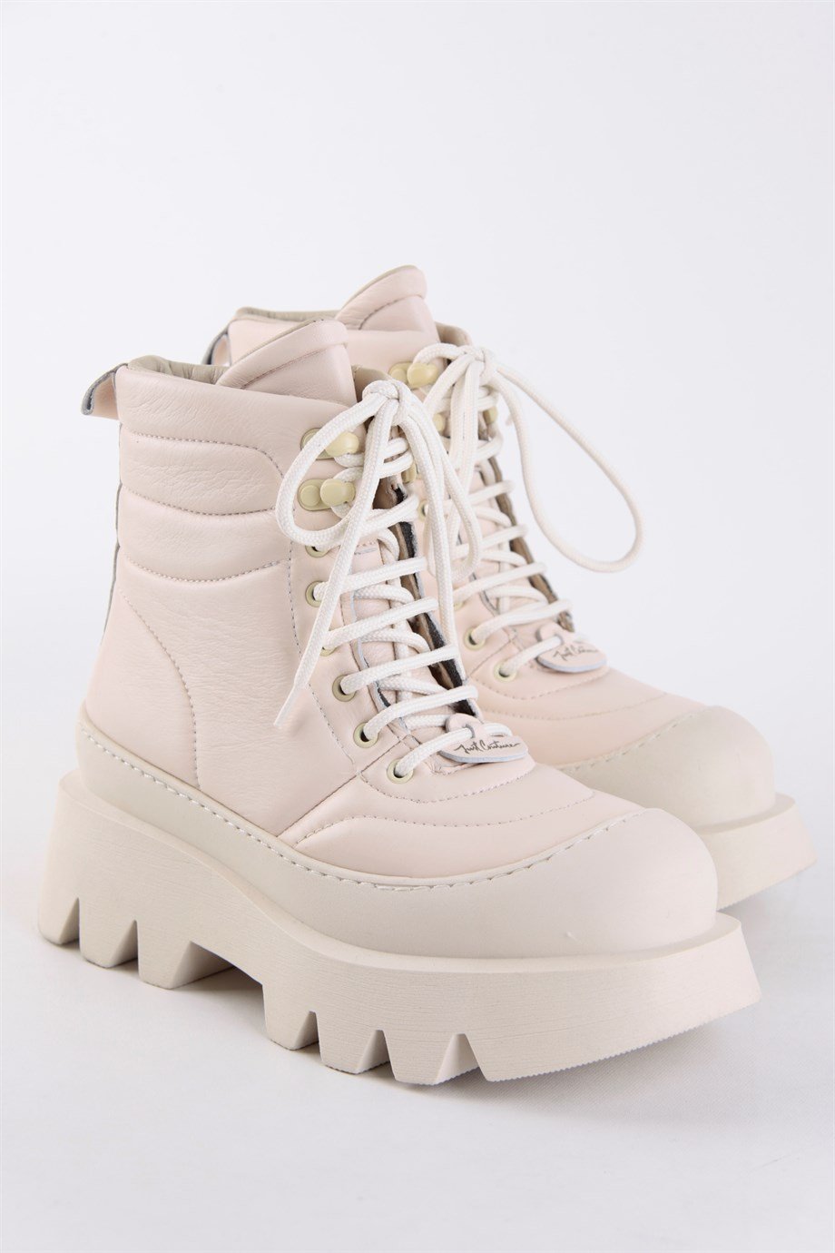 Just Bej Hakiki Deri Kalın Tabanlı Kadın Bot