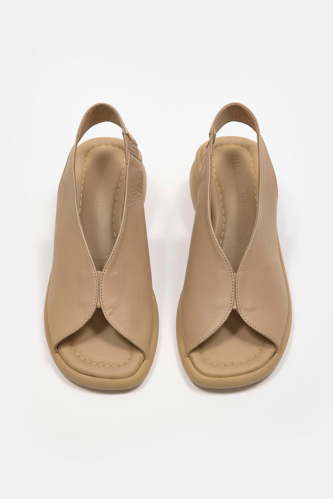 Katia Nude Hakiki Deri Kısa Topuklu Kadın Sandalet