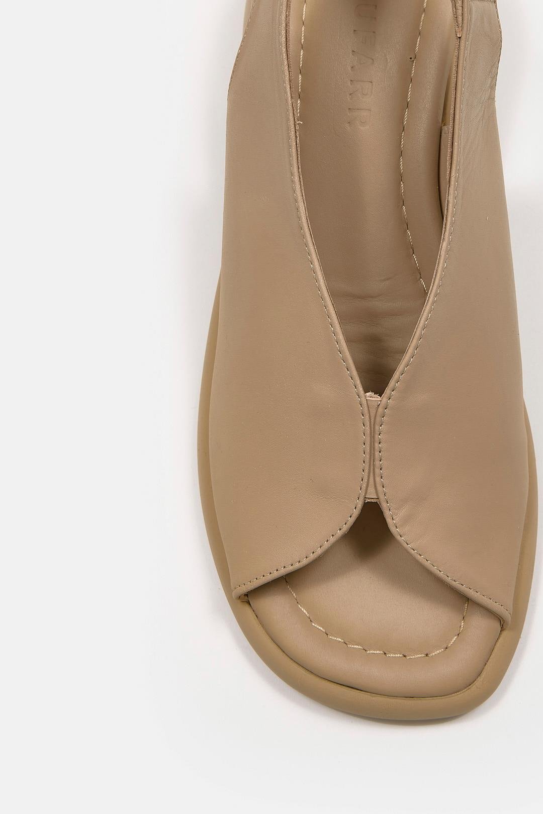 Katia Nude Hakiki Deri Kısa Topuklu Kadın Sandalet