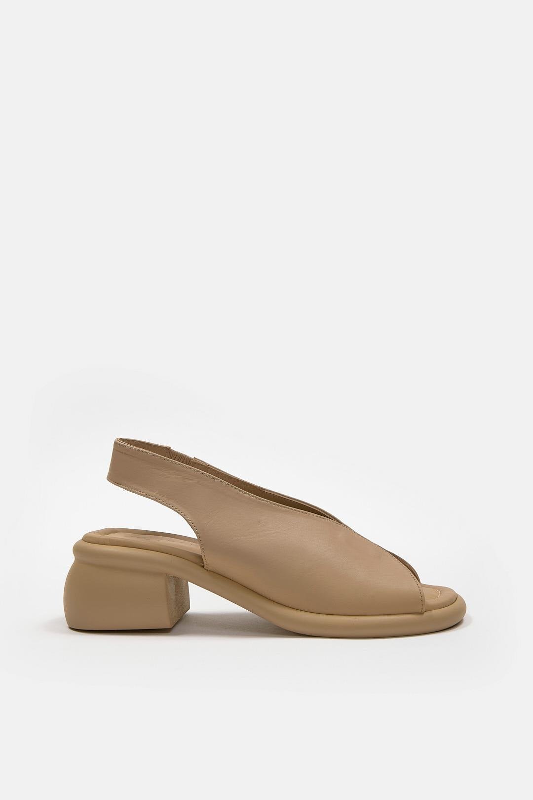 Katia Nude Hakiki Deri Kısa Topuklu Kadın Sandalet