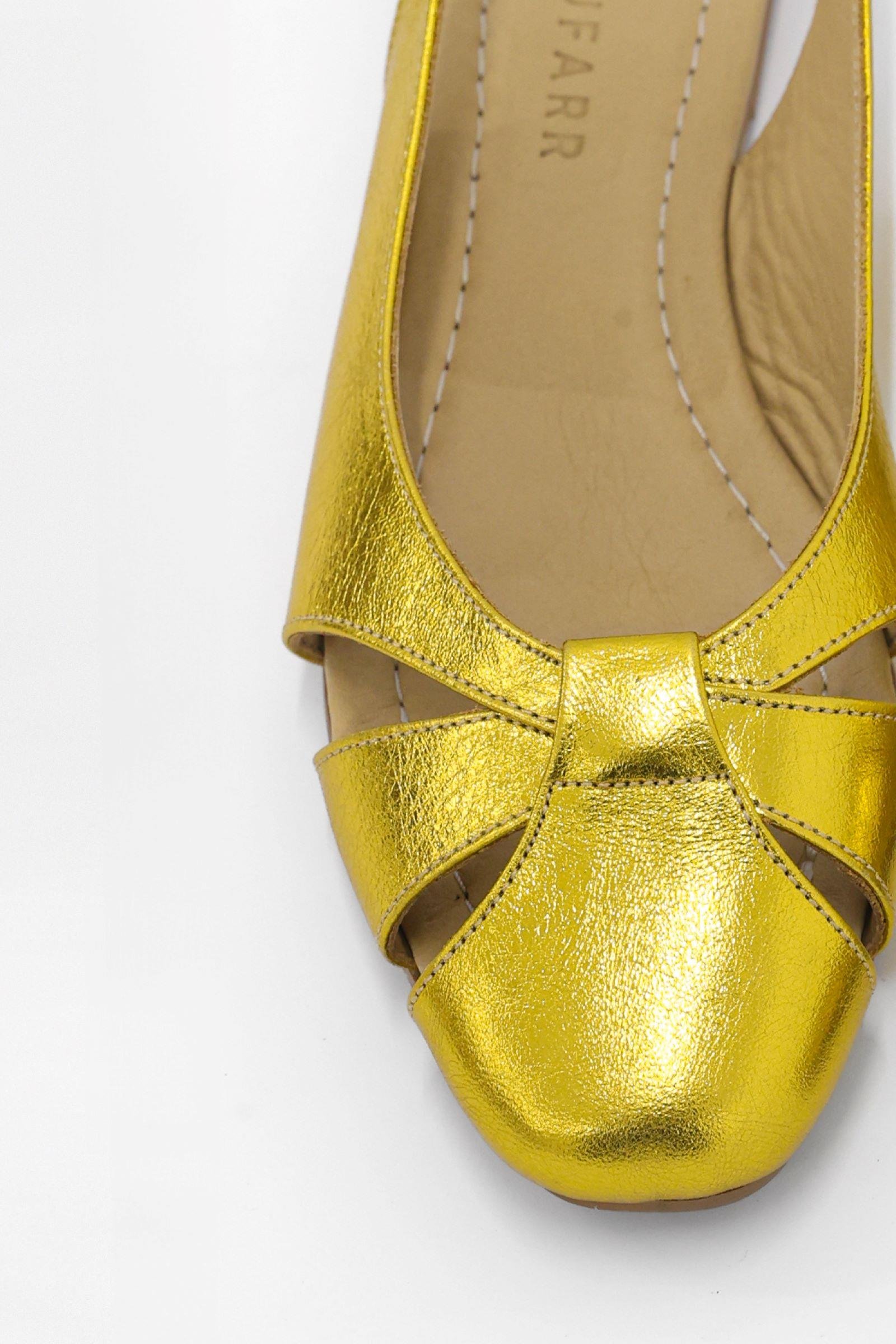 Katty Gold Hakiki Deri Kadın Babet