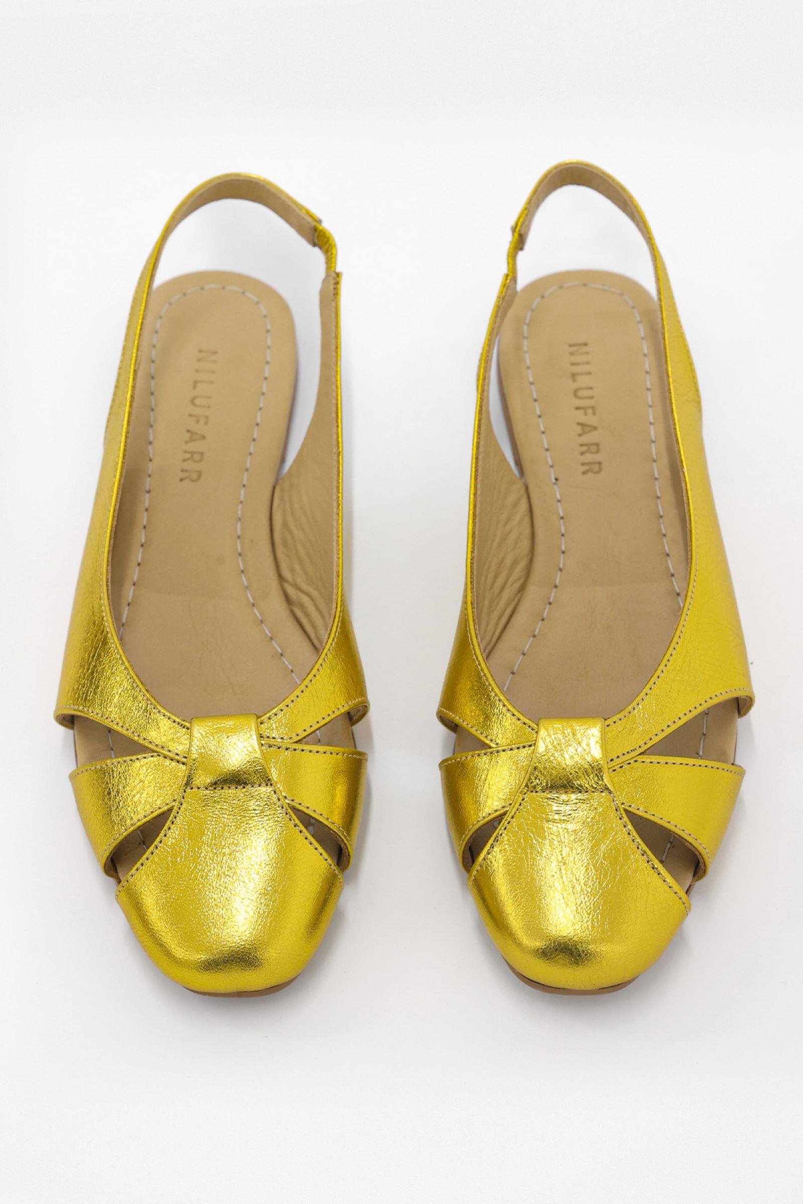 Katty Gold Hakiki Deri Kadın Babet