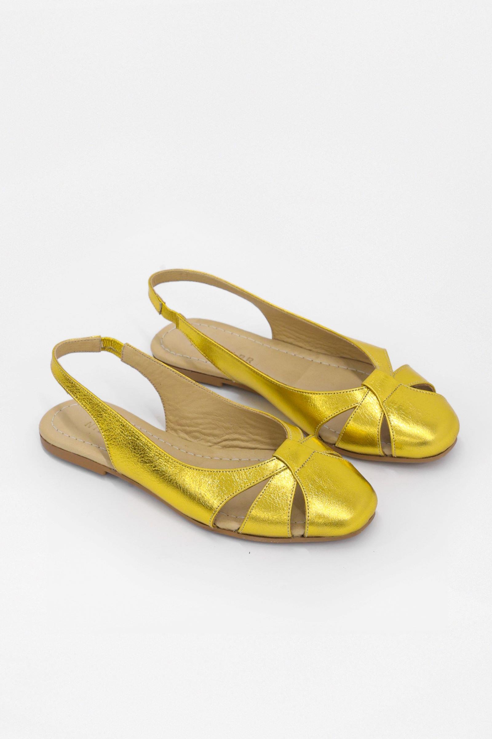 Katty Gold Hakiki Deri Kadın Babet