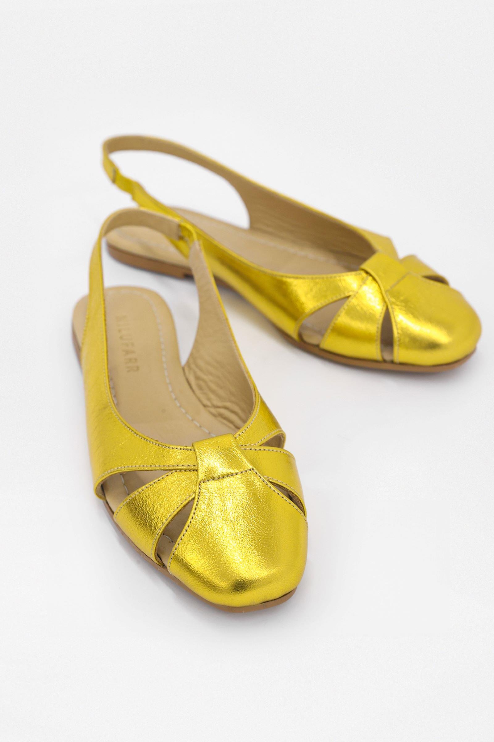 Katty Gold Hakiki Deri Kadın Babet