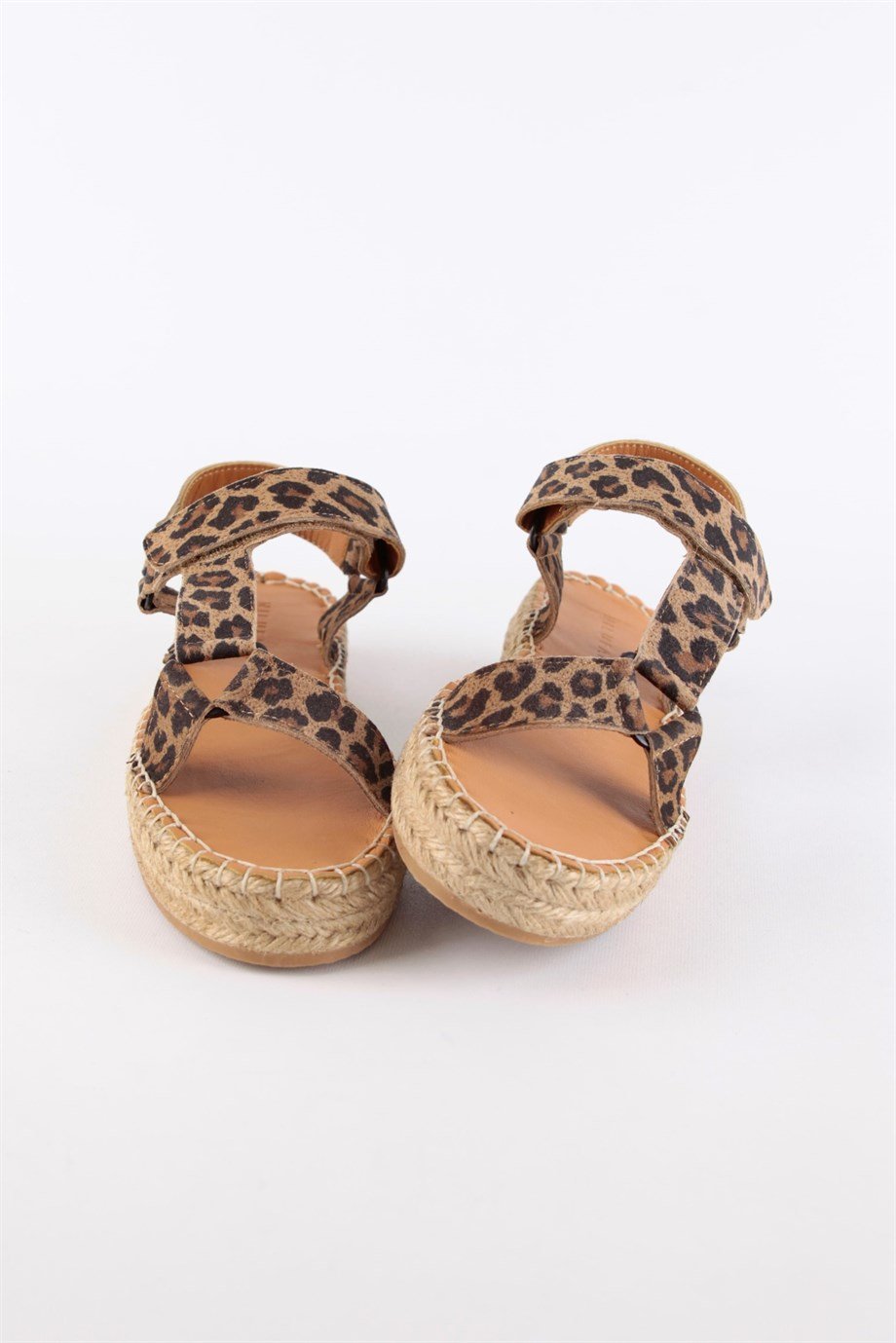 Kelly Leopar Hakiki Deri Kadın Espadril Sandalet