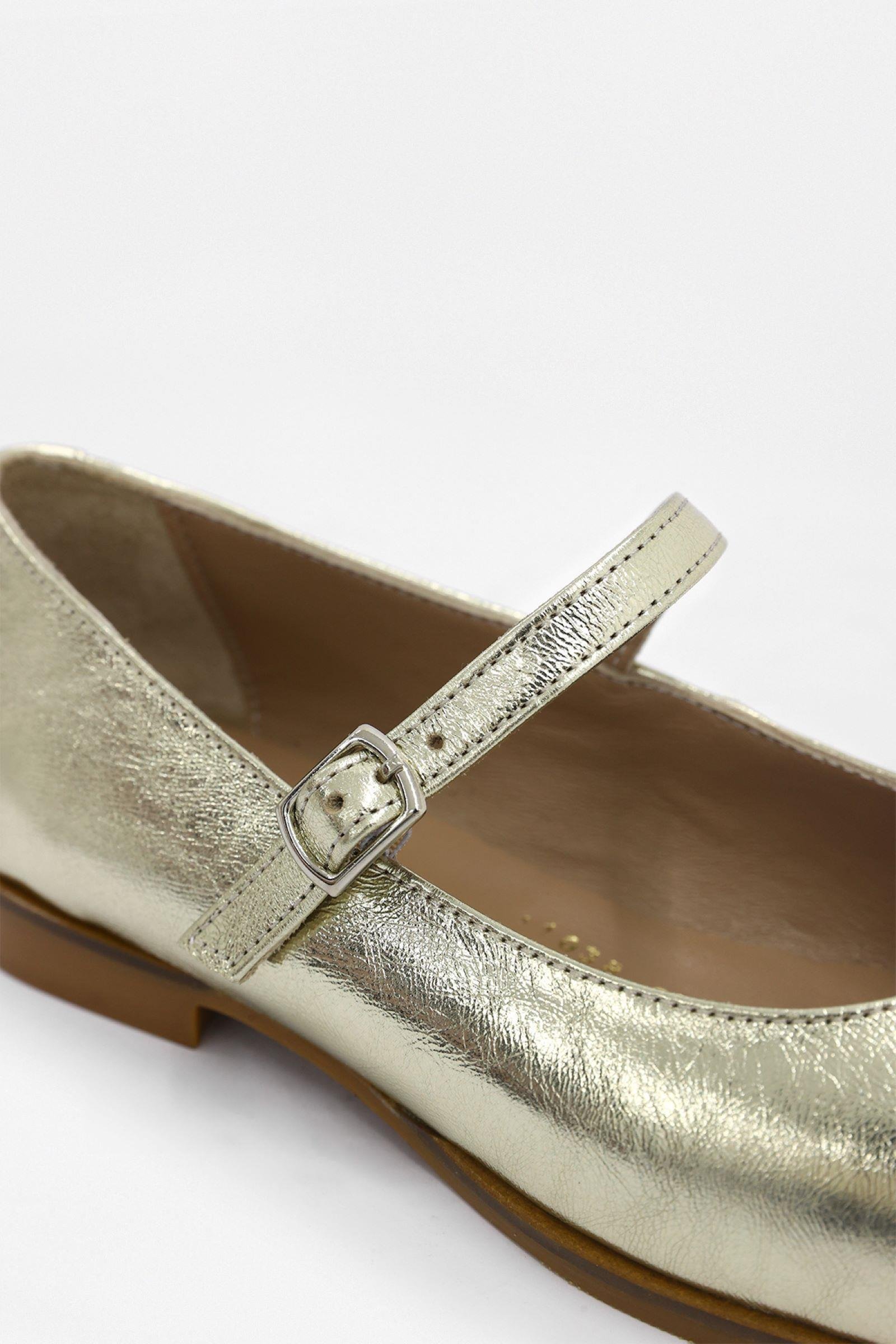 Kendely Gold Hakiki Deri Kadın Babet