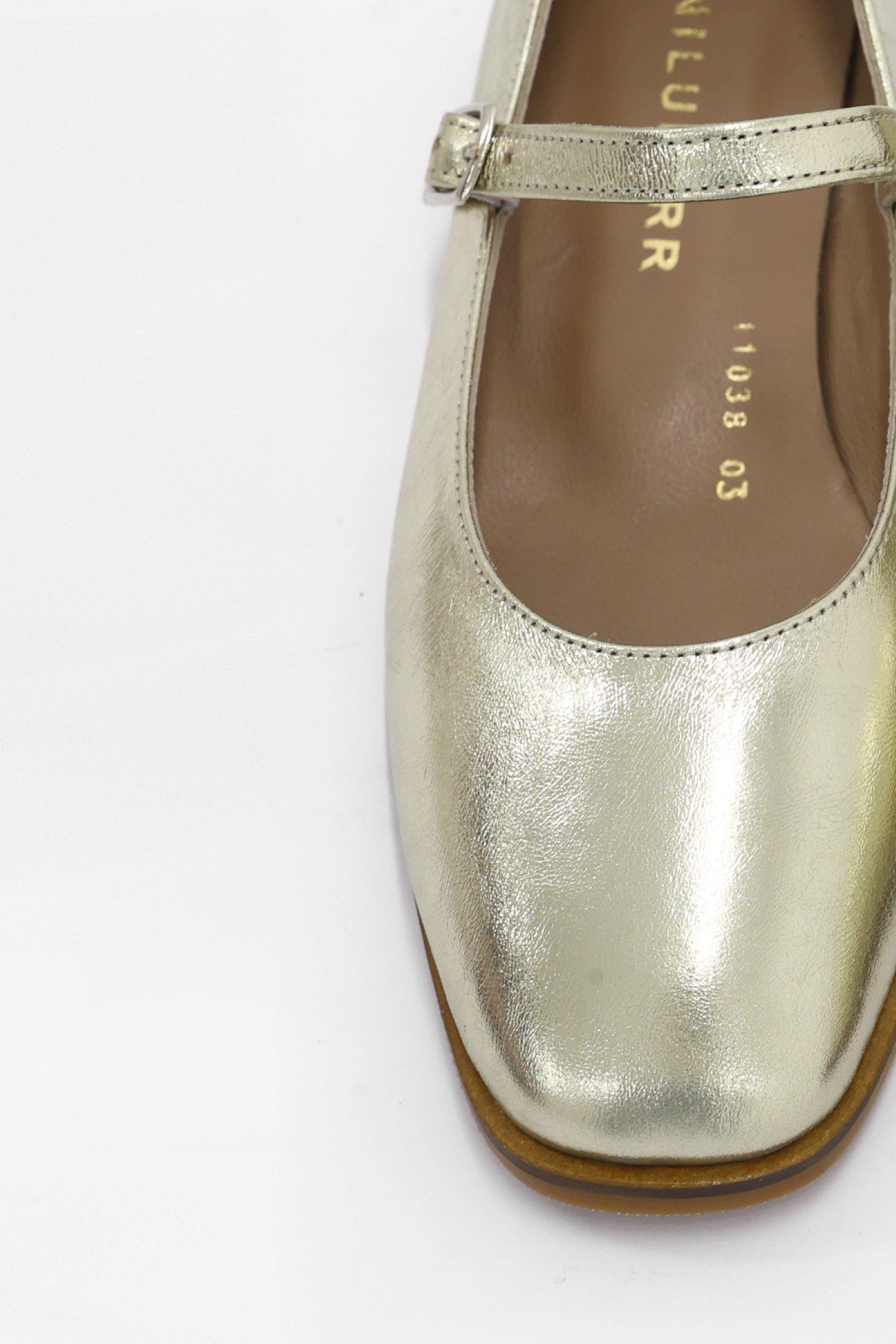 Kendely Gold Hakiki Deri Kadın Babet