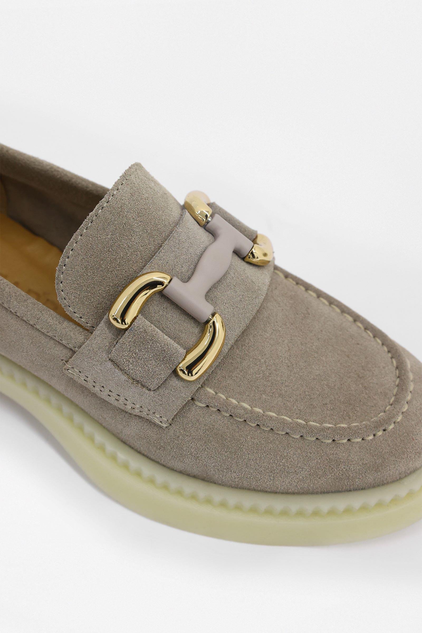 Klein Bej Süet Hakiki Deri Kadın Loafer Ayakkabı