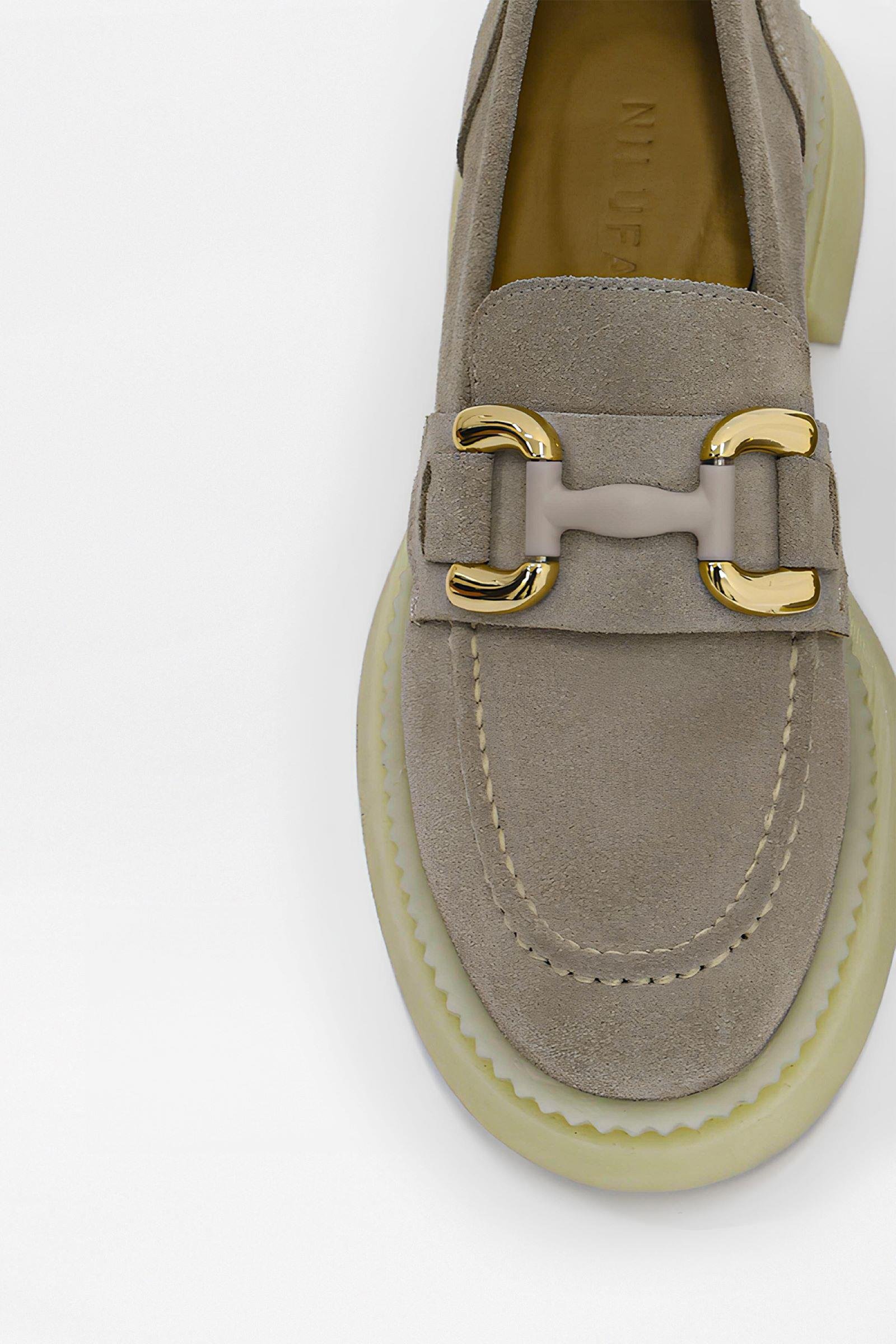 Klein Bej Süet Hakiki Deri Kadın Loafer Ayakkabı