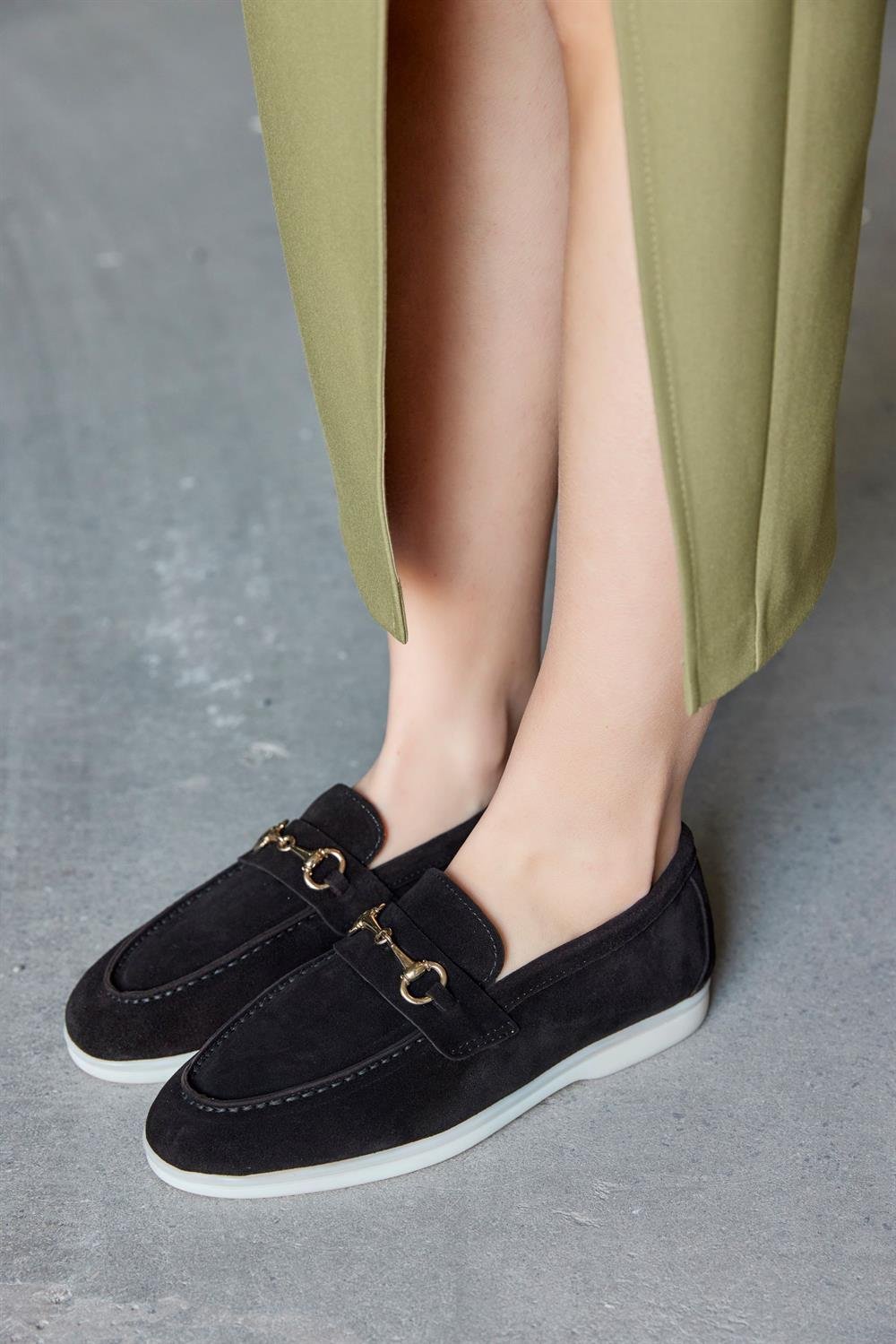 Лаура Черная Женская Повседневная Обувь из Натуральной Замши