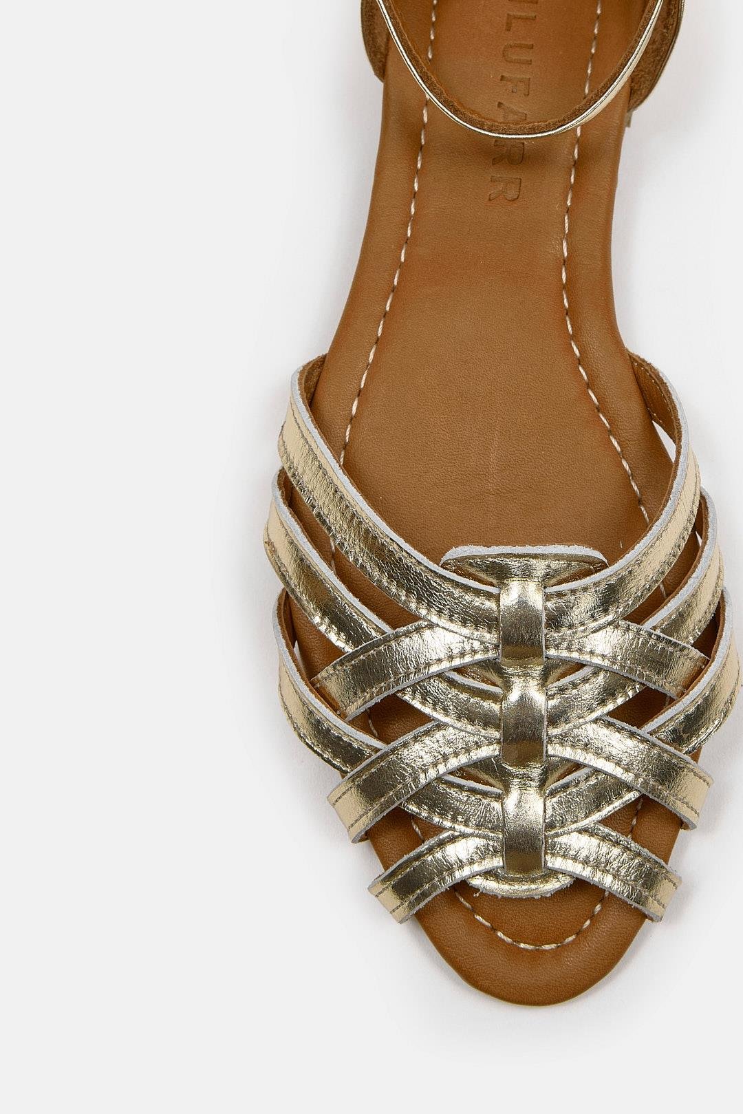 Leila Altın Hakiki Deri Kadın Sandalet