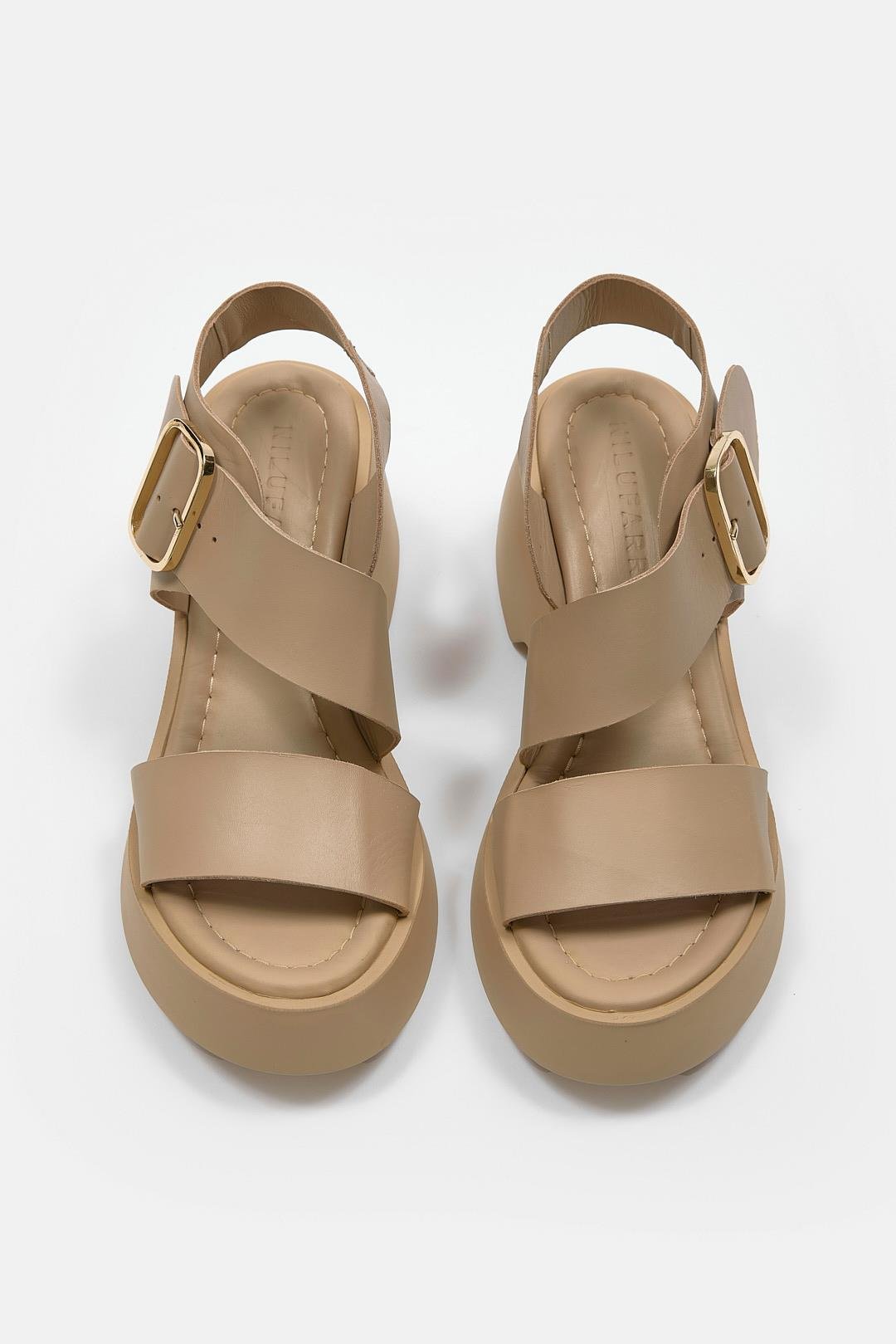 Leonie Nude Hakiki Deri Topuklu Sandalet