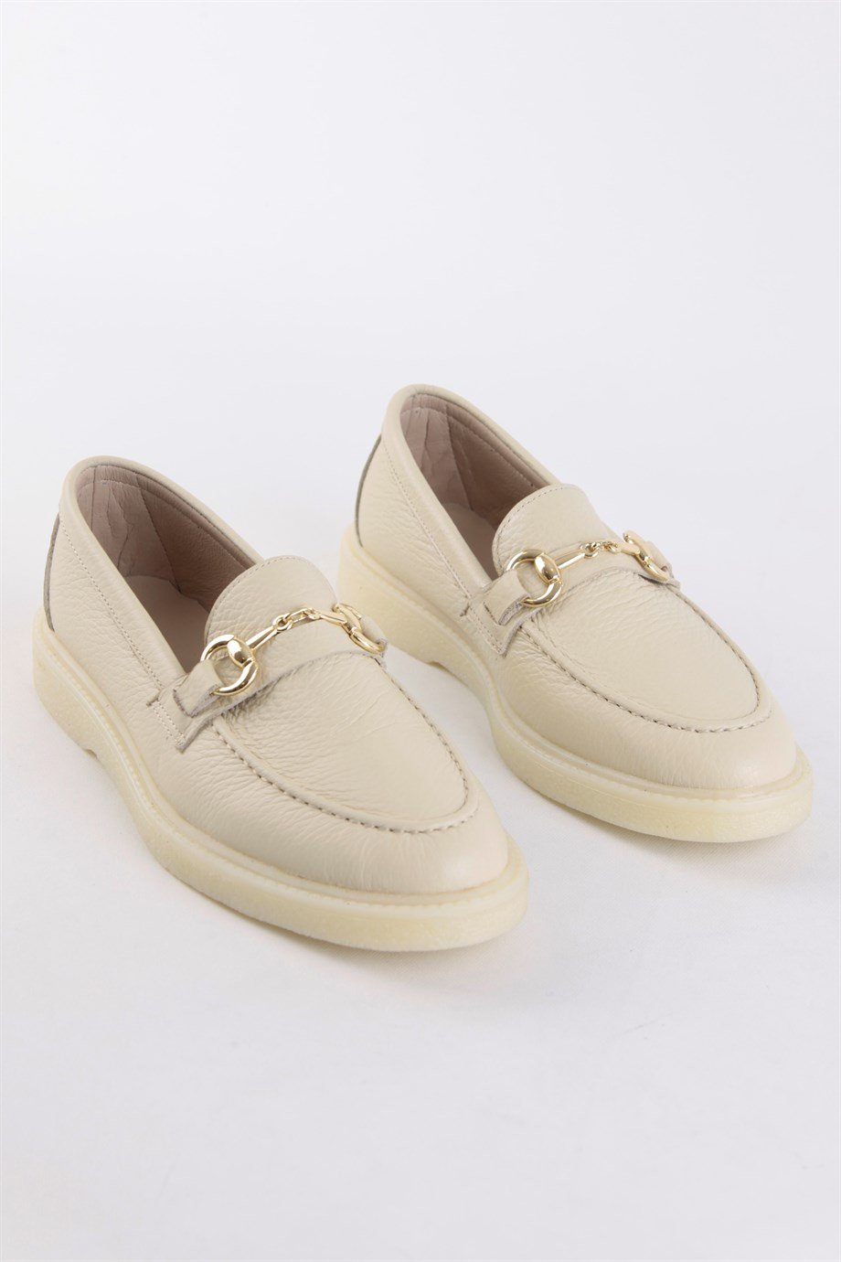 Lior Bej Floter Hakiki Deri Kadın Loafer