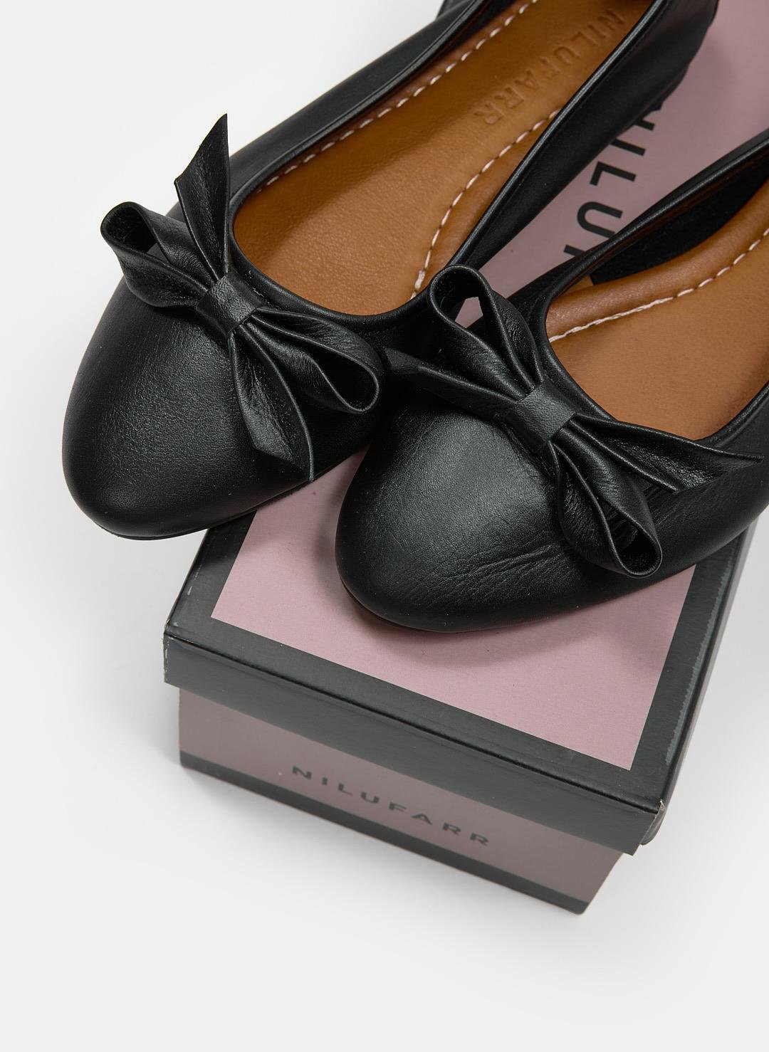 Liu Siyah Hakiki Deri Kadın Babet