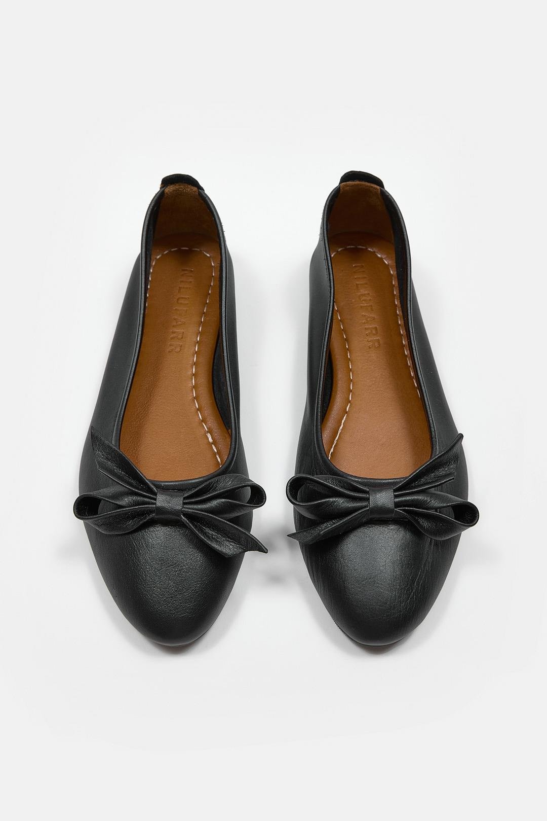 Liu Siyah Hakiki Deri Kadın Babet