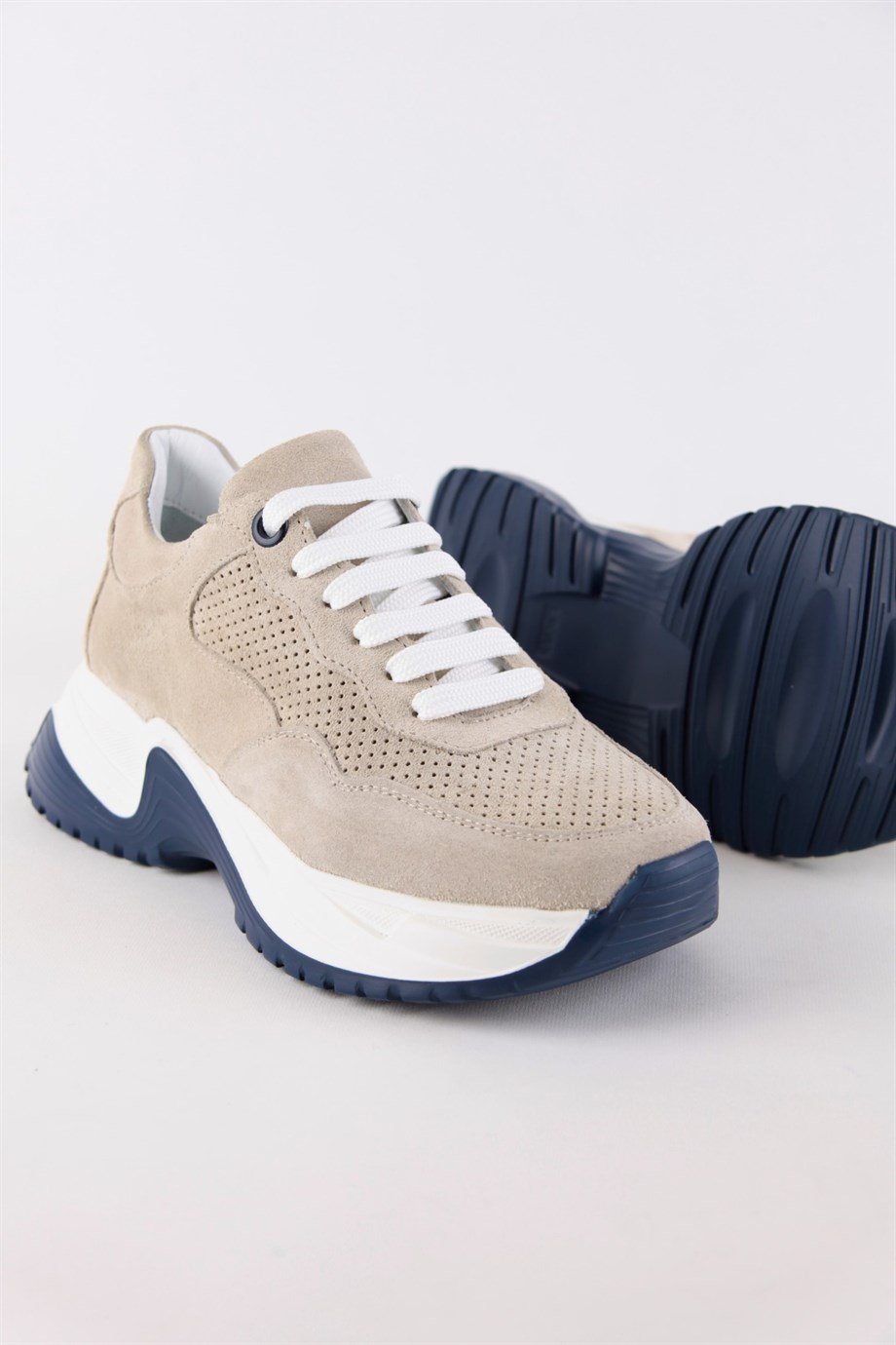 Lois Bej Süet Kalın Tabanlı Kadın Sneaker
