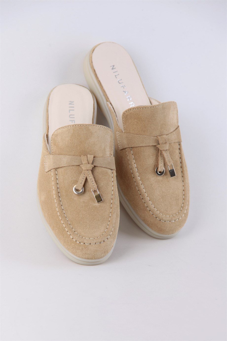 Lolo Bisküvi Hakiki Süet Kadın Terlik