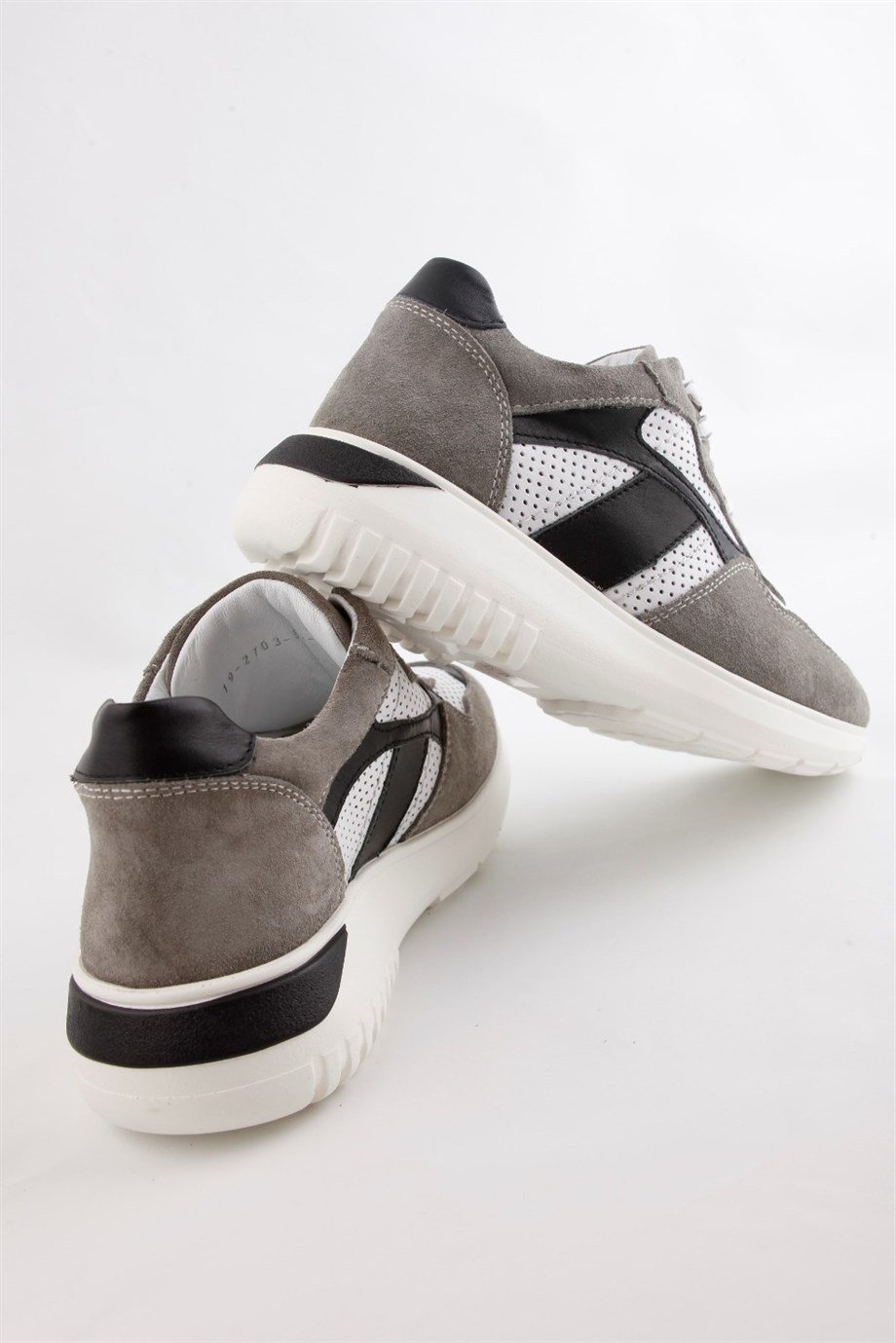 London Gri Süet Deri Kadın Sneakers