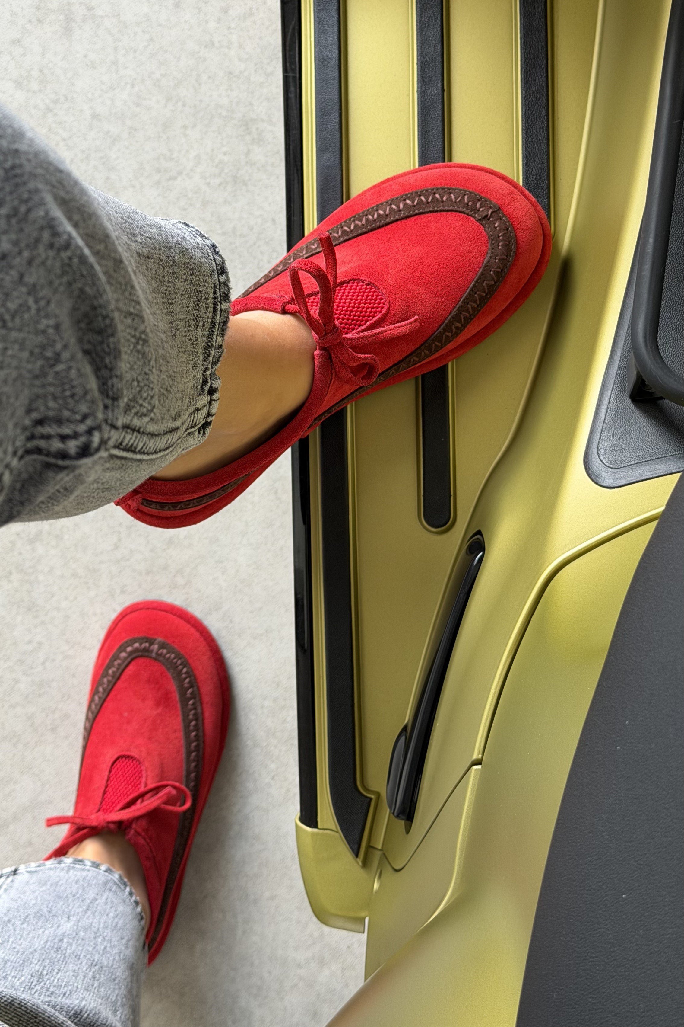 Lotus Kırmızı Süet Hakiki Deri Kadın Loafer Ayakkabı