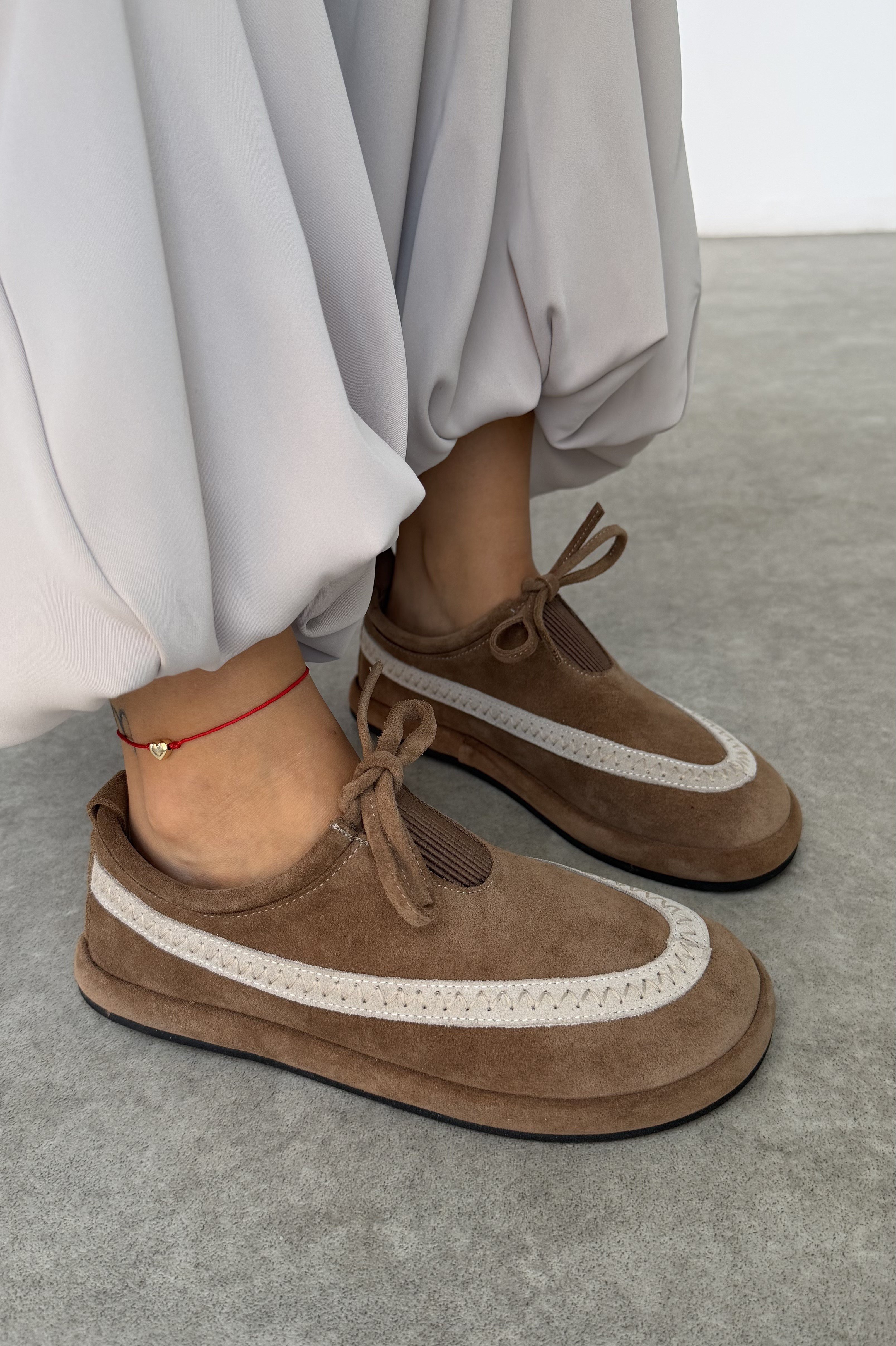 Lotus Sigaro Süet Hakiki Deri Kadın Loafer Ayakkabı