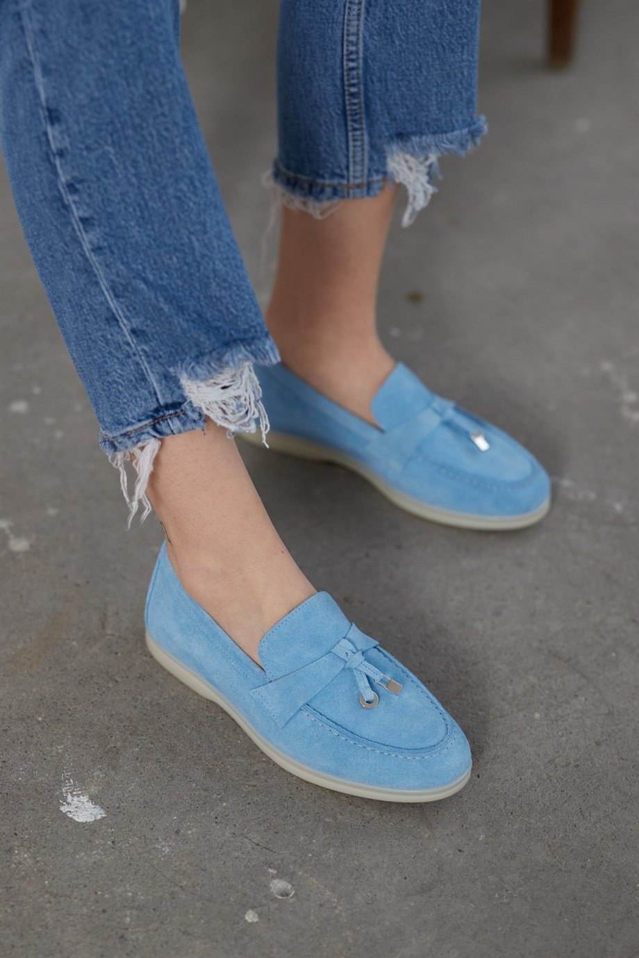 Lou Women's Skay Blue Suede Casuel Shoes
