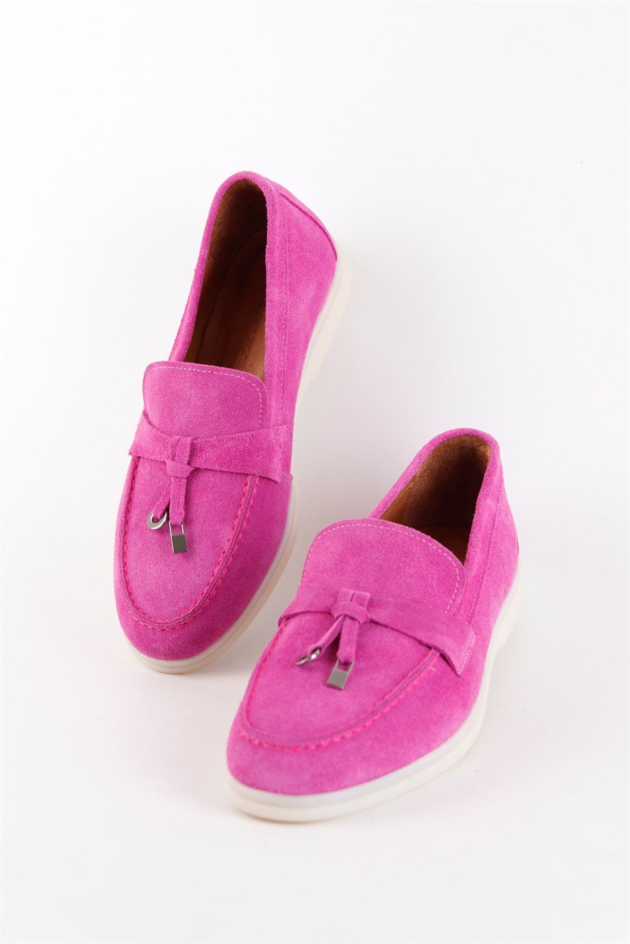 Lou Fuşya Süet Hakiki Süet Kadın Casual Ayakkabı
