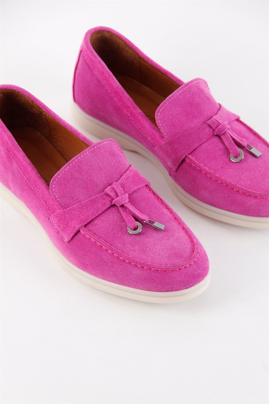 Lou Fuşya Süet Hakiki Süet Kadın Casual Ayakkabı