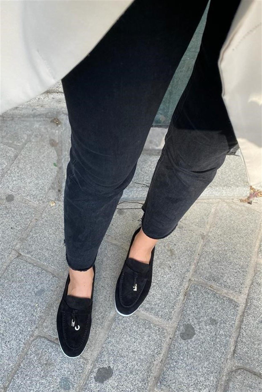 Lou Siyah Hakiki Süet Kadın Casual Ayakkabı