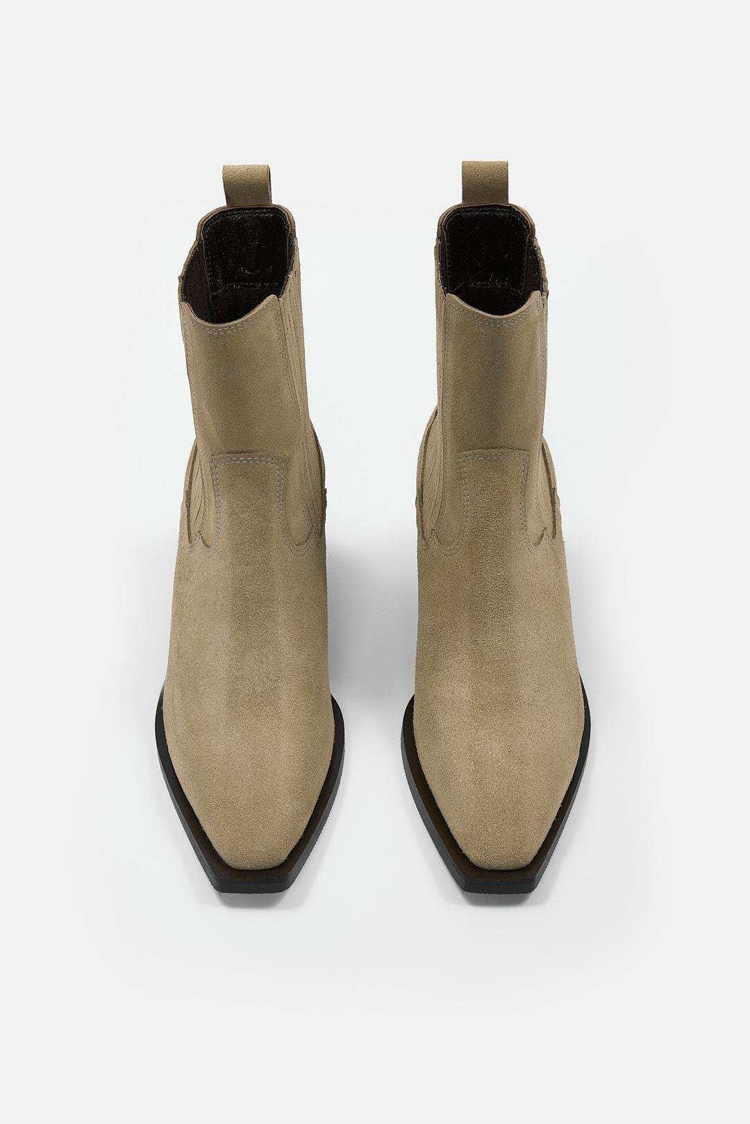 Lova Camel Süet Hakiki Deri Topuklu Bot