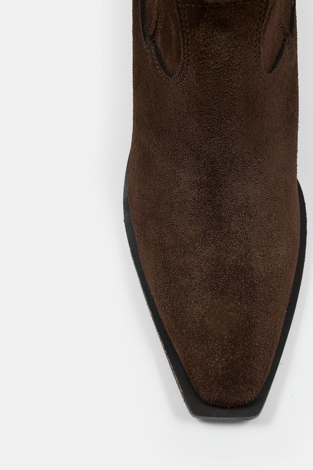 Lova Kahve Süet Hakiki Deri Topuklu Bot